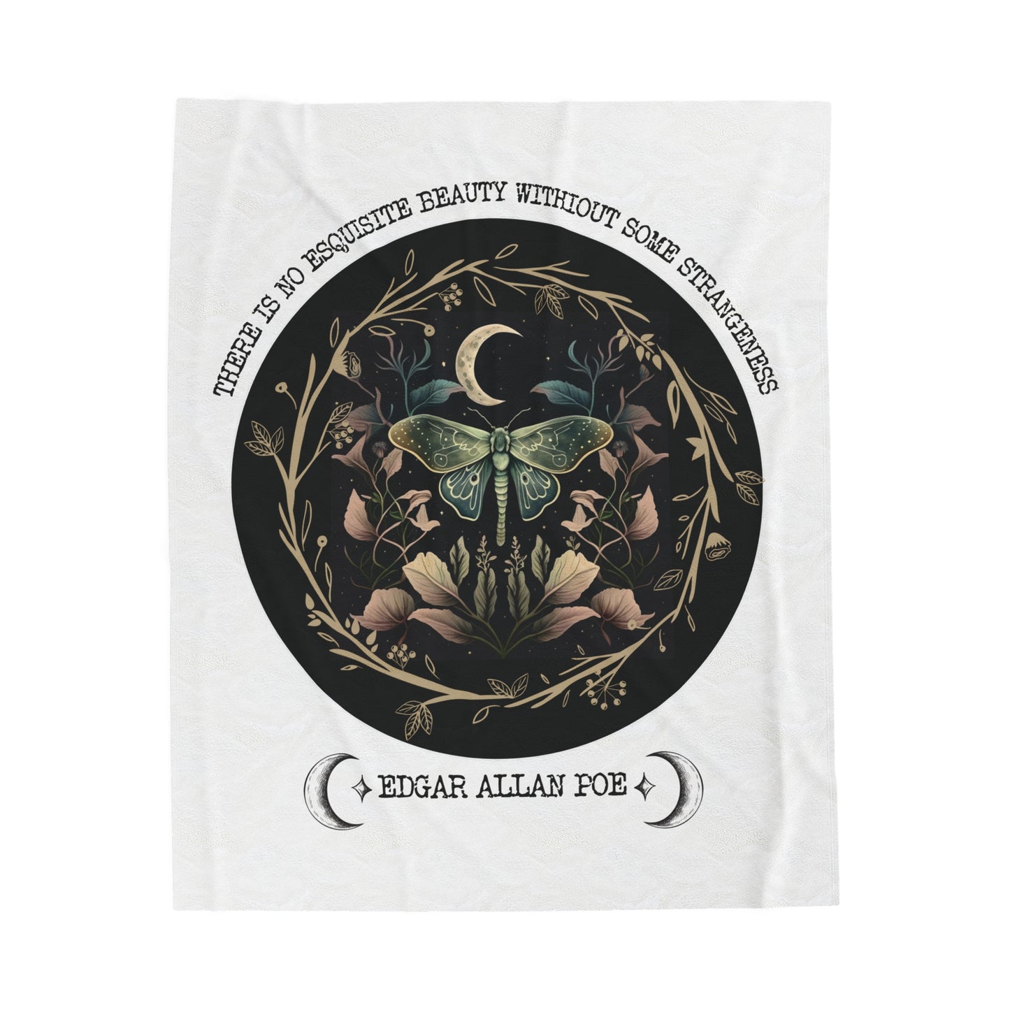 Edgar Allan Poe, Nevermore The Raven Throw Blanket, Book Lover Reading Blanket, Gothic, Light, Dark Academia, Horror Movie Watching Blanket All Over Prints Printify 50" × 60"