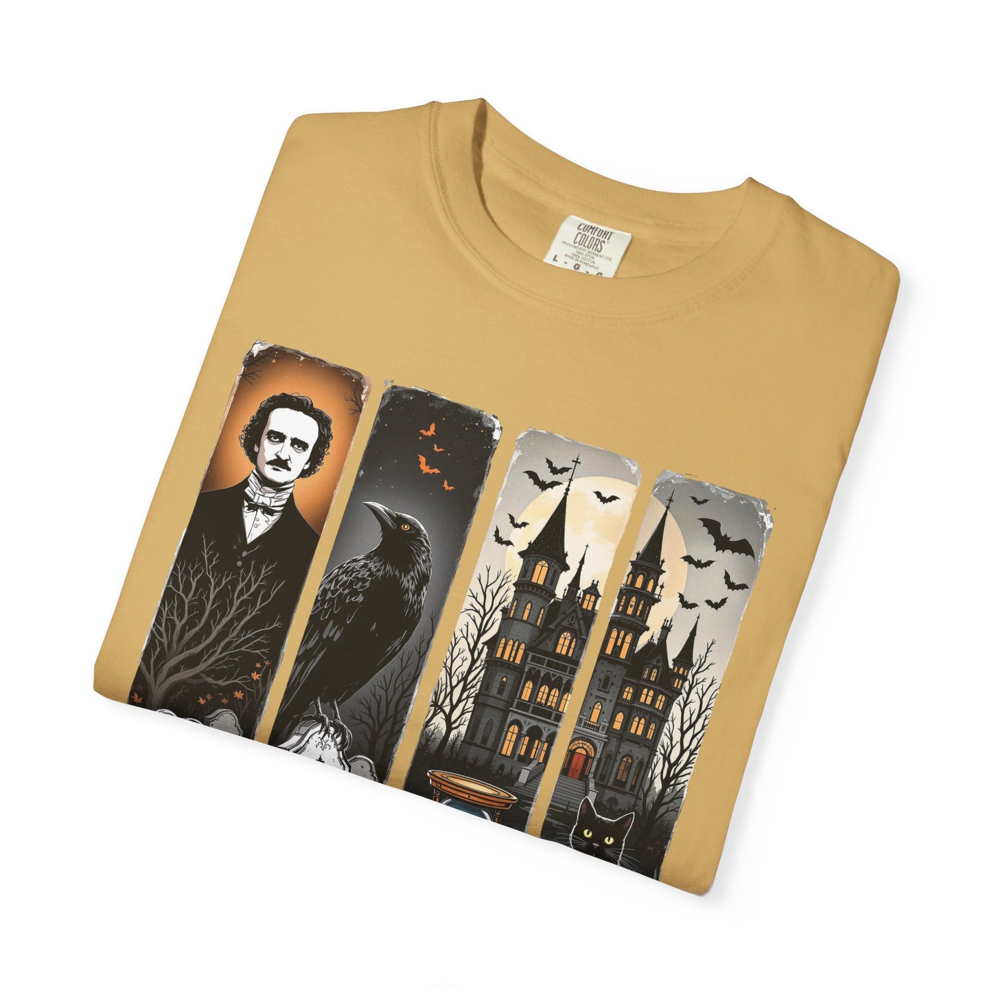 Edgar Allan Poe T-Shirt Gothic Graphic Tee The Raven Nevermore Quote Horror Literature Shirt Dark Academia Aesthetic Halloween Party Gift T-Shirt Printify