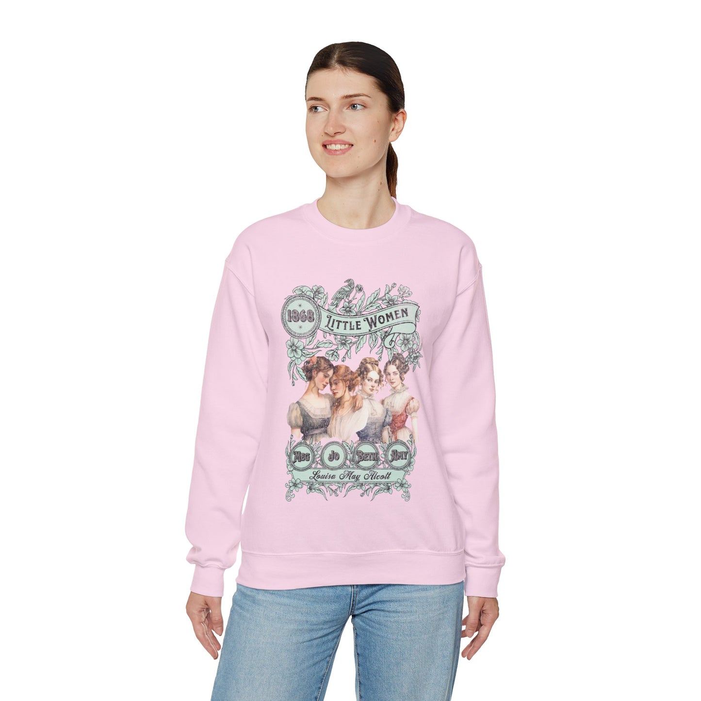 Little Women Sweatshirt, Louisa May Alcott Historical Romance Sweater, Bookish Literary Fan Art Gift, Gift for Her, Bookclub Crewneck Shirt Sweatshirt Printify