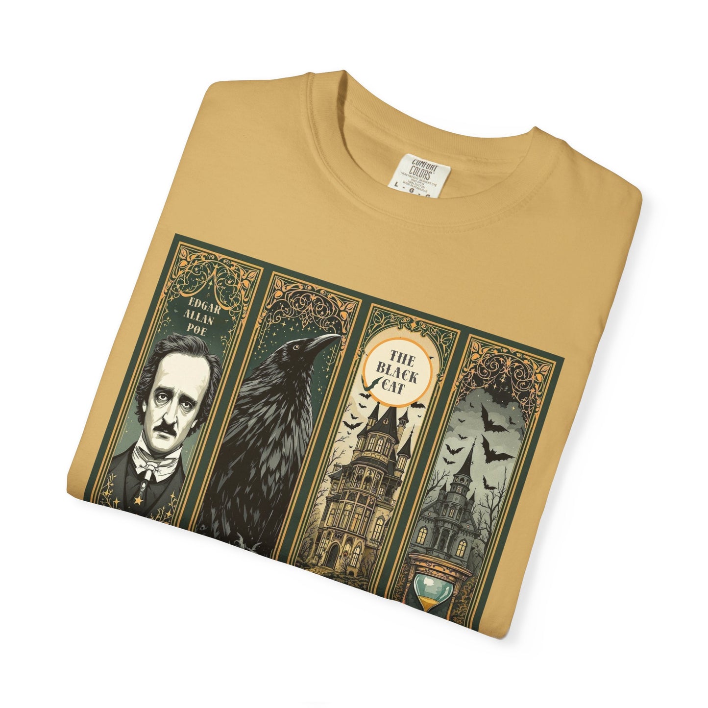 Edgar Allan Poe T-Shirt Gothic Graphic Tee The Raven Nevermore Quote Horror Literature Shirt Dark Academia Aesthetic Halloween Party Gift T-Shirt Printify