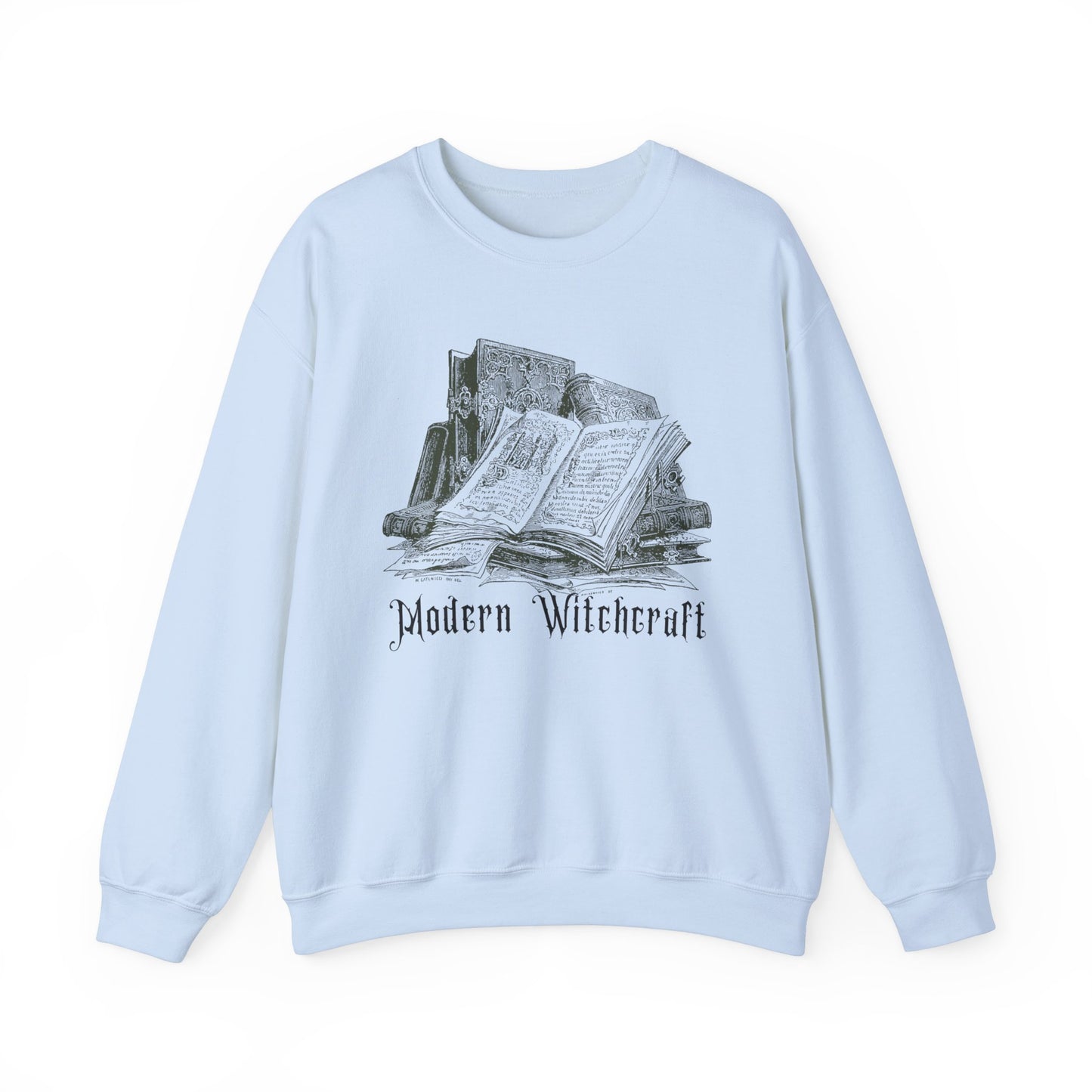 Halloween Vintage Witches Spell Books Sweatshirt, Spooky Season Sweater, Trick or Treating Shirt, Halloween Goth, Dark Academia Sweatshirt Sweatshirt Printify S Light Blue