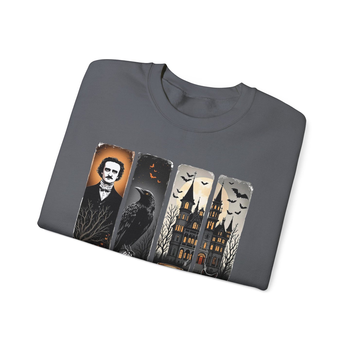 Edgar Allan Poe Sweatshirt The Raven Nevermore Gothic Horror Sweater Dark Academia Macabre Halloween Gift for Book Lovers Birthday Christmas