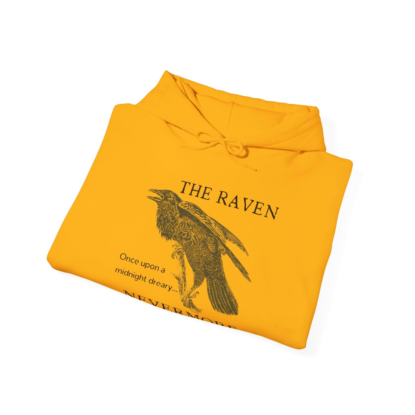 Halloween Vintage The Raven Hoodie, Spooky Season Sweater, Trick or Treating Shirt, Halloween Party Top, Edgar Allen Poe, Nevermore, Gothic Hoodie Printify
