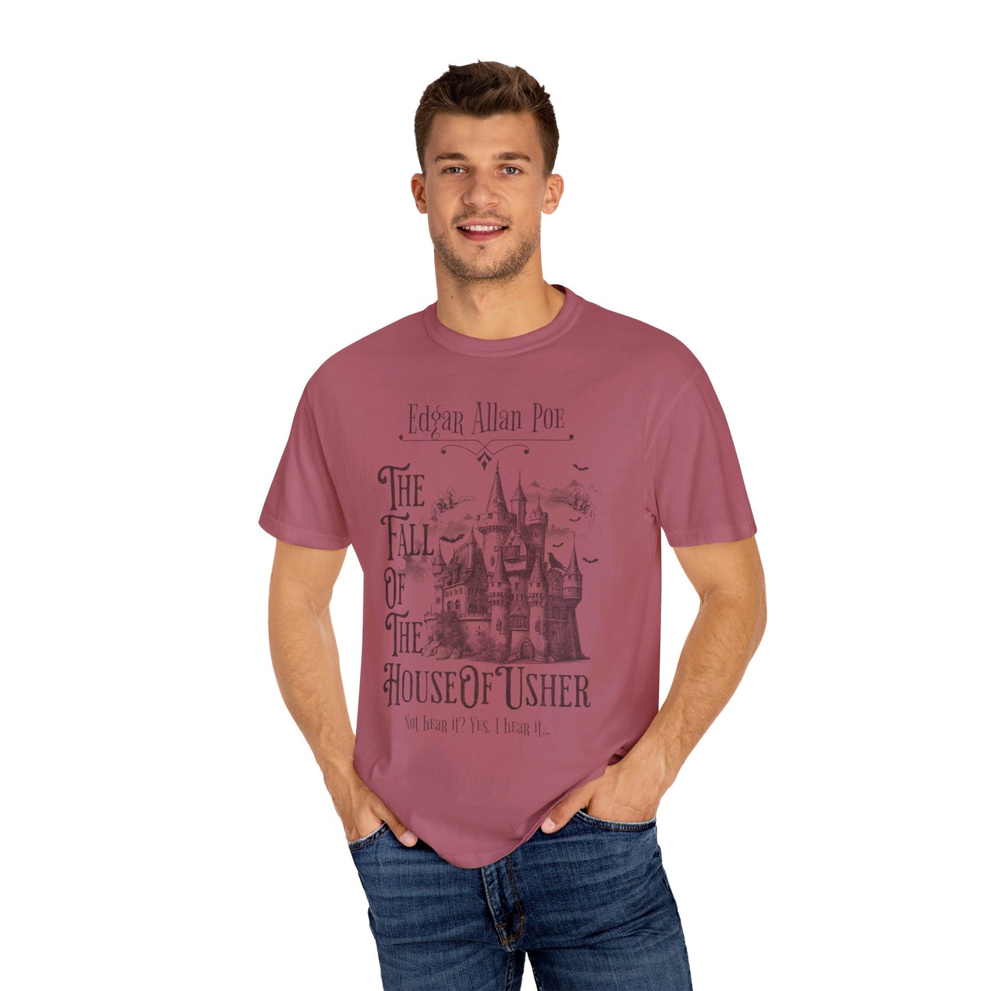 Edgar Allan Poe Shirt, The Fall of the House of Usher Tee, Book Lover Shirt, Halloween, Fall, Gothic, Light Academia, Comfort Colours TShirt T-Shirt Printify