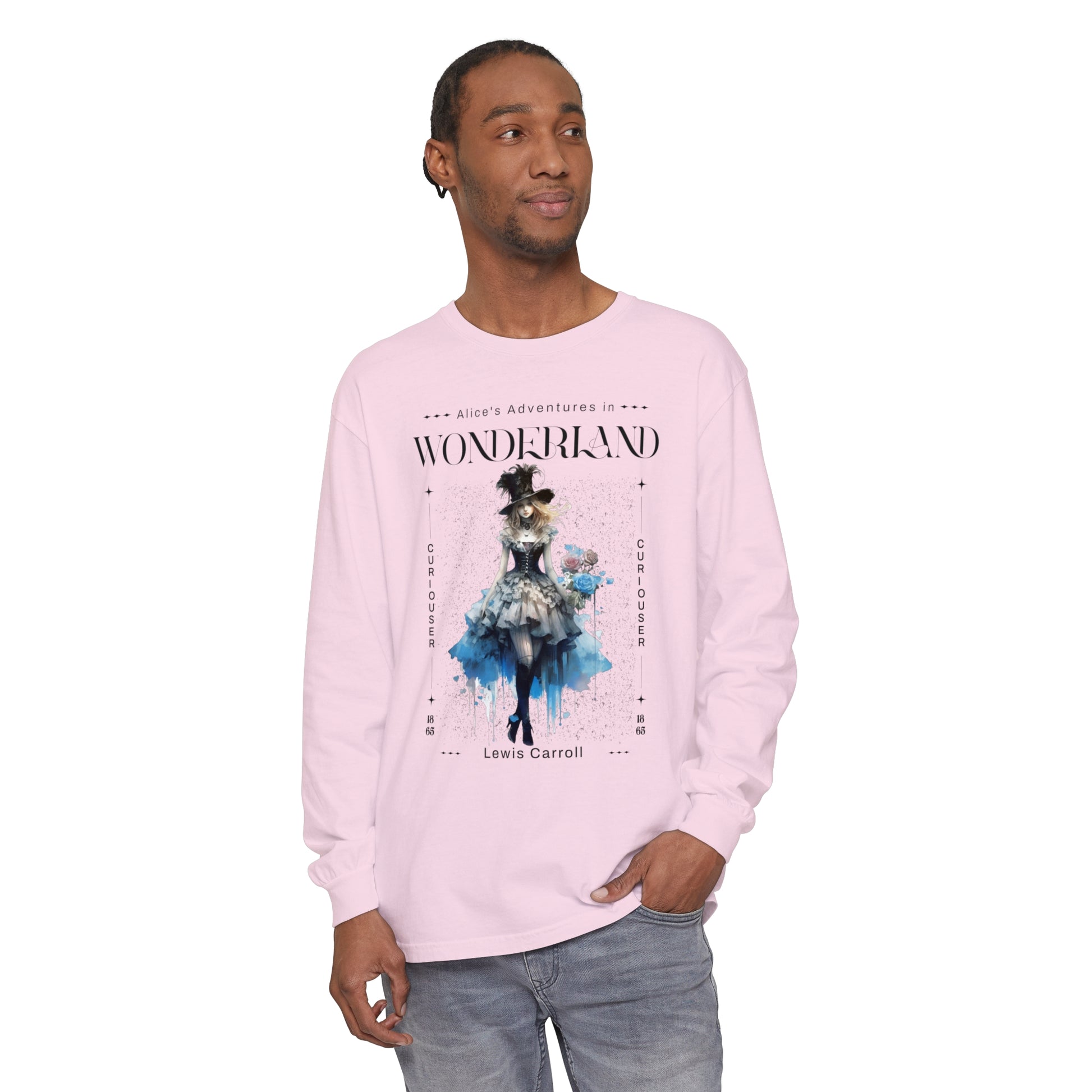 Alice In Wonderland Long Sleeve Shirt, Lewis Carroll Whimsigoth Streetwear Academia TShirt, Mad Hatter's Tea Party Tee Bookish Booktok Gift Long-sleeve Printify