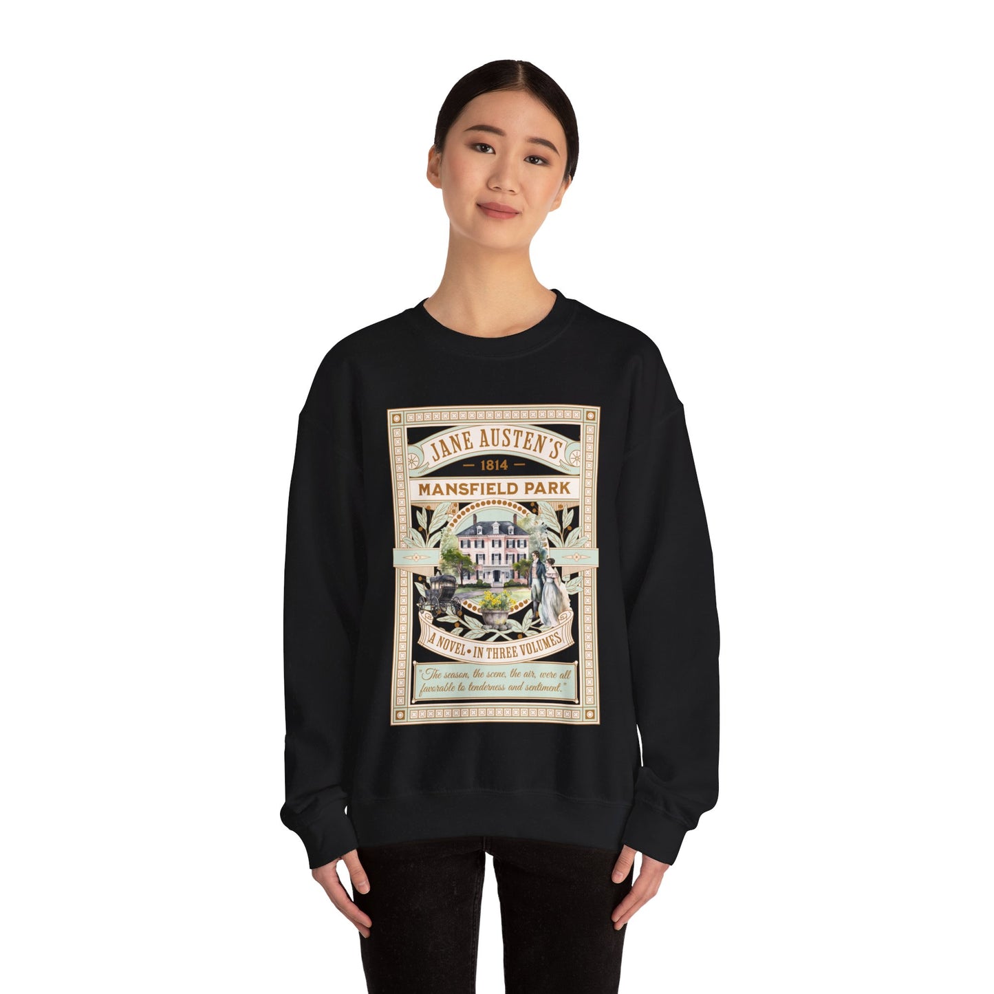 Jane Austen Sweatshirt, Mansfield Park Historical Romance Sweater, Bookish Literary Jane Austen Fan Art Gift, Gift for Her, Readers, Sweatshirt Printify