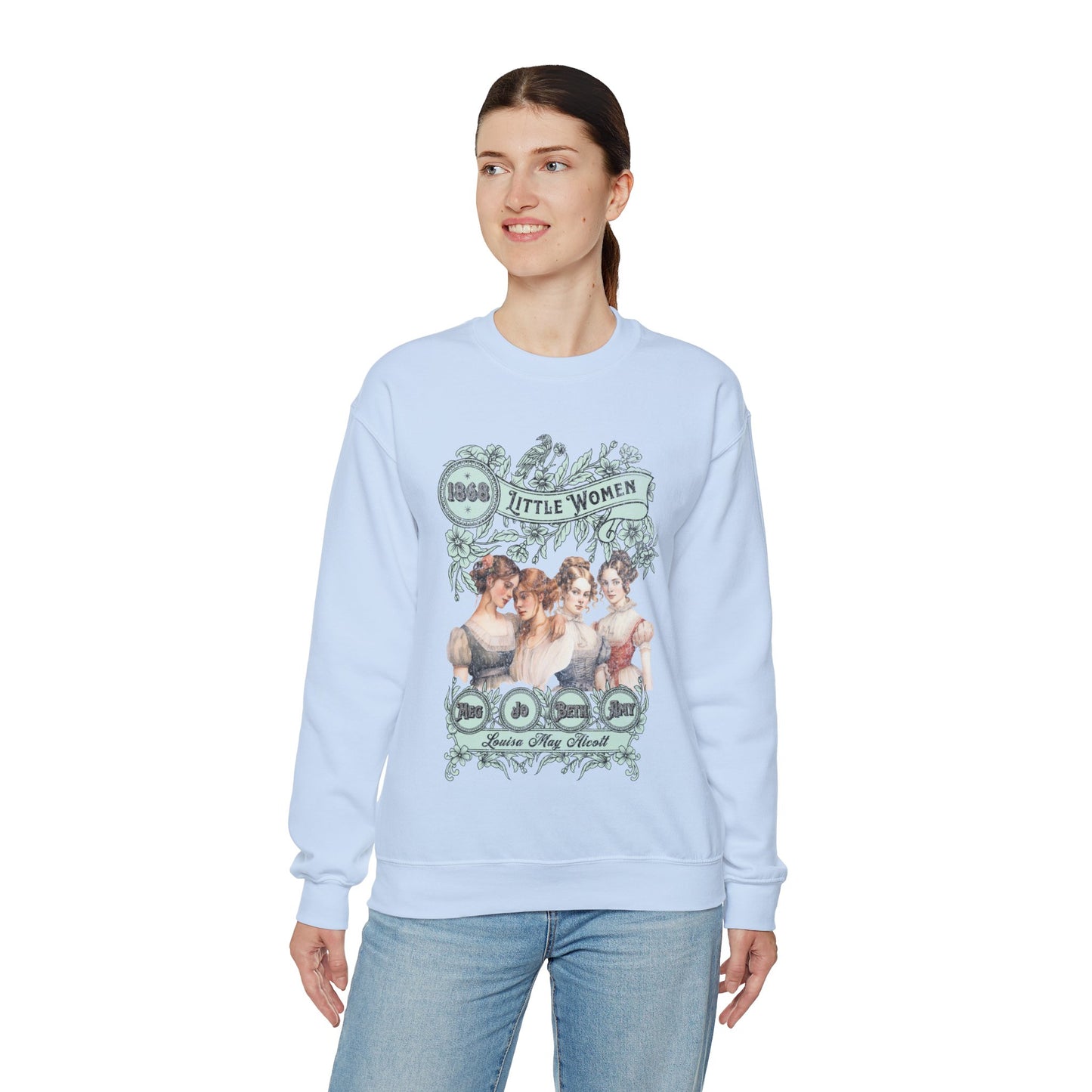Little Women Sweatshirt, Louisa May Alcott Historical Romance Sweater, Bookish Literary Fan Art Gift, Gift for Her, Bookclub Crewneck Shirt Sweatshirt Printify