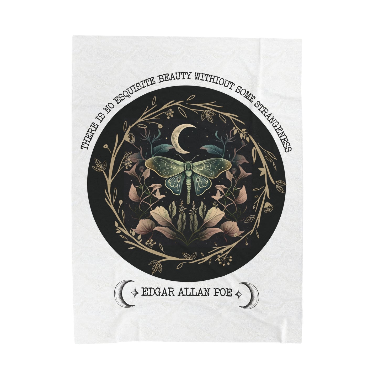 Edgar Allan Poe, Nevermore The Raven Throw Blanket, Book Lover Reading Blanket, Gothic, Light, Dark Academia, Horror Movie Watching Blanket All Over Prints Printify 60" × 80"