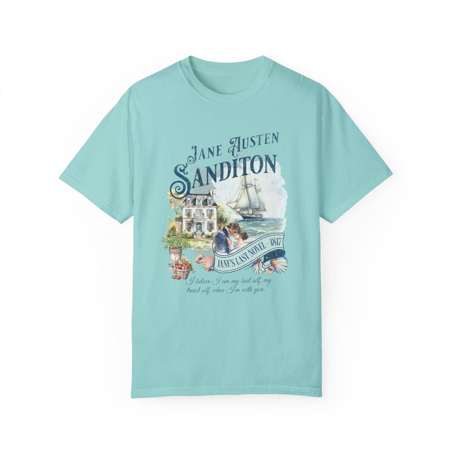 Sanditon Jane Austen Fan T-Shirt Historical Romance Reader Gift T-Shirt Printify Chalky Mint S