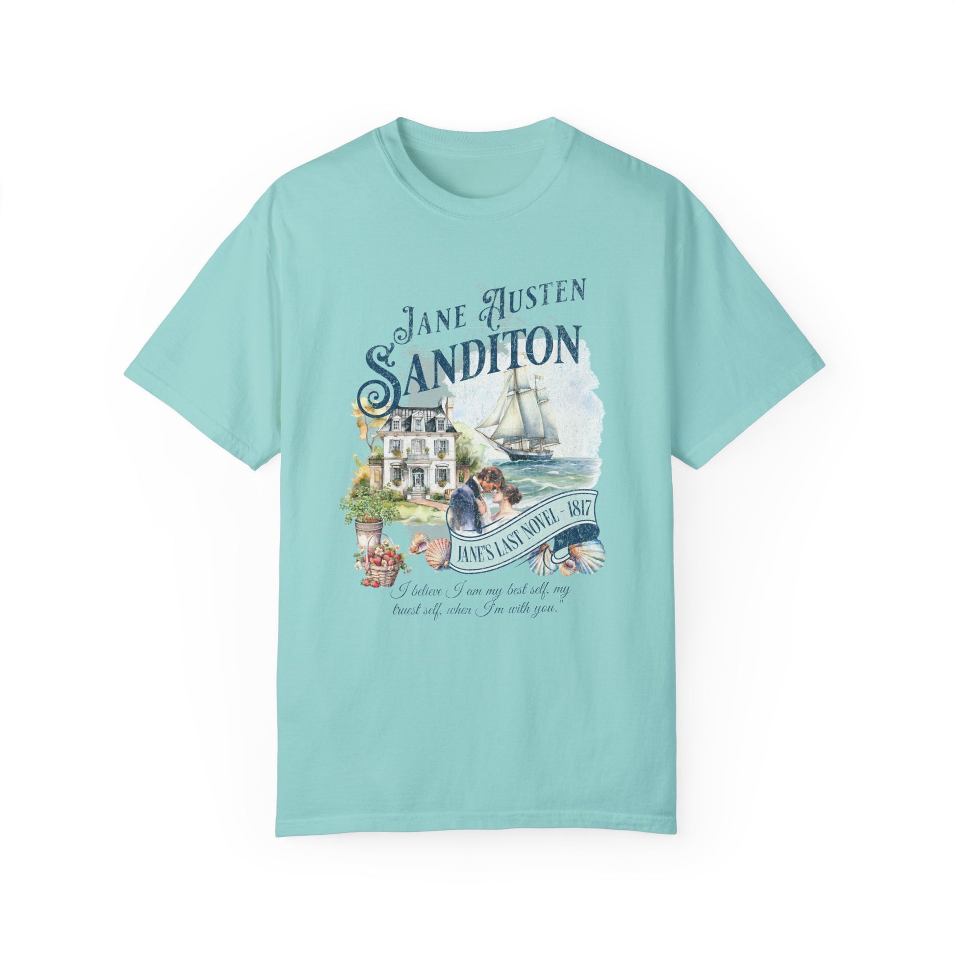 Sanditon Jane Austen Fan T-Shirt Historical Romance Reader Gift T-Shirt Printify Chalky Mint S