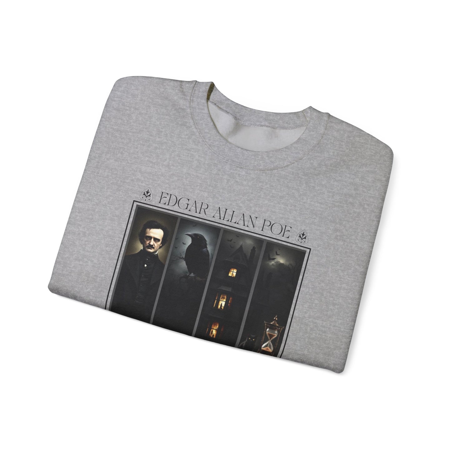 Edgar Allan Poe Sweatshirt The Raven Nevermore Gothic Horror Sweater Dark Academia Macabre Halloween Gift for Book Lovers Birthday Christmas