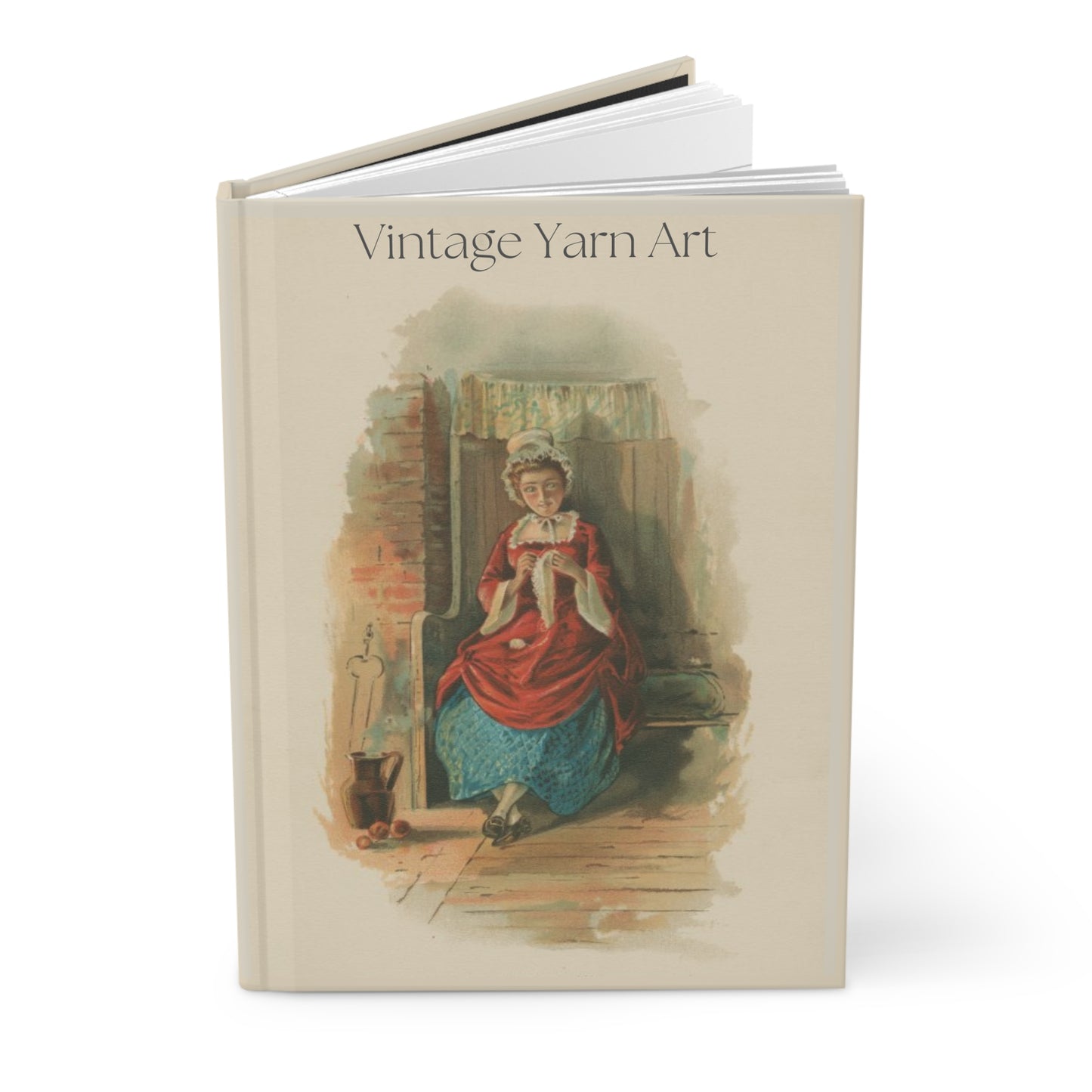 Vintage Crochet Art Journal, Crochet Project Notebook, Hardcover Journal Gift for Person who Loves Crochet. Paper products Printify