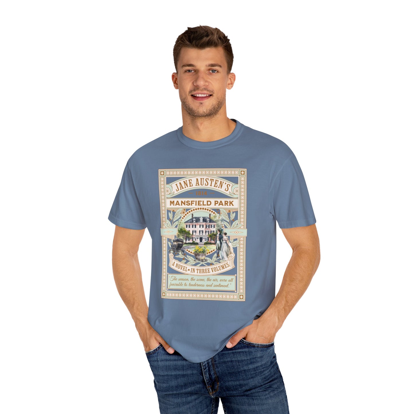 Jane Austen T- Shirt, Mansfield Park Historical Romance Comfort Colors Tee, Bookish Literary Jane Austen Fan Art Gift for Her Bookclub Shirt T-Shirt Printify