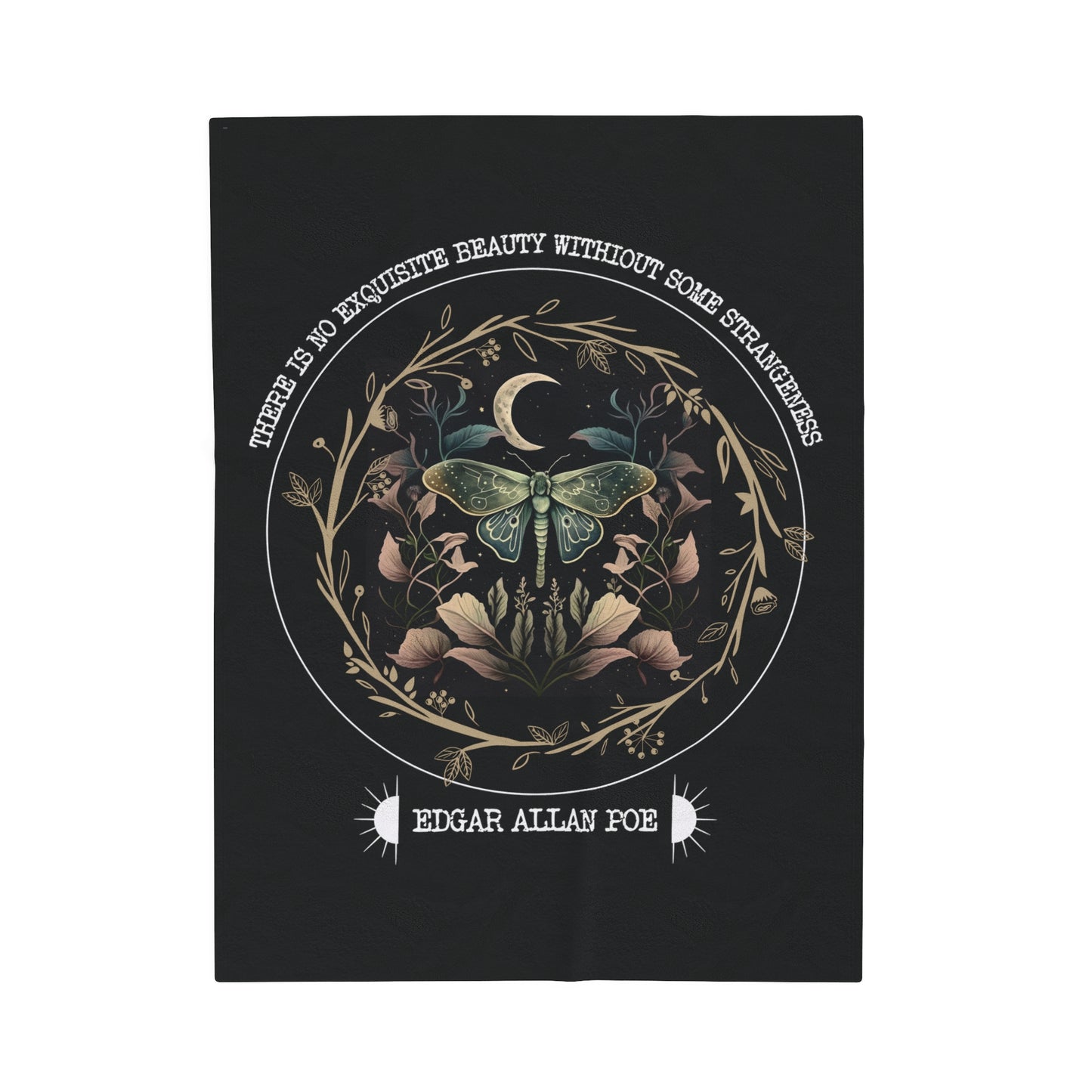 Edgar Allan Poe, Fairycore Nightgarden Throw Blanket, Book Lover Reading Blanket, Gothic Light, Dark Academia, Horror Movie Watching Blanket All Over Prints Printify 30" × 40"