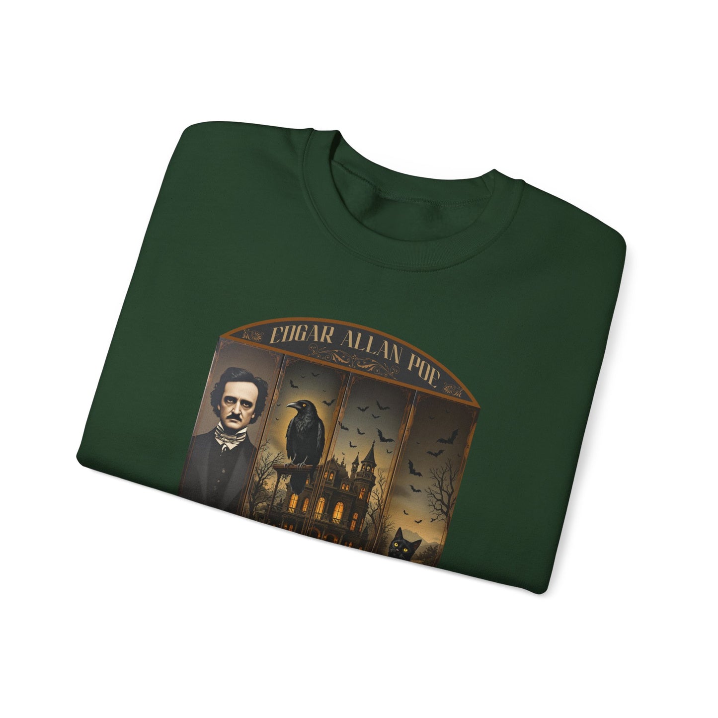 Edgar Allan Poe Sweatshirt The Raven Nevermore Gothic Horror Sweater Dark Academia Macabre Halloween Gift for Book Lovers Birthday Christmas