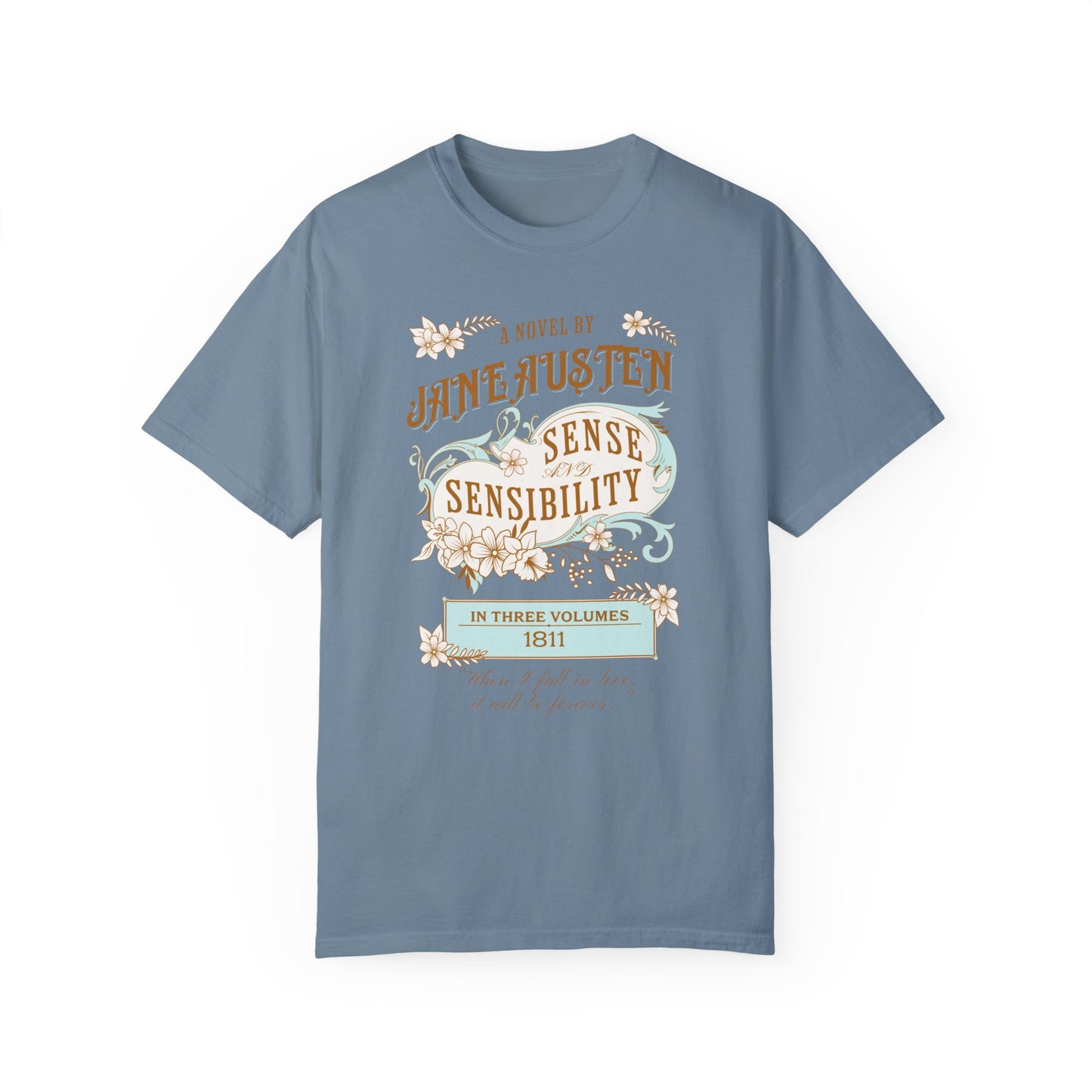 Sense and Sensibility Jane Austen Fan Gift For Historical Romance Reader T-Shirt Printify Ice Blue S