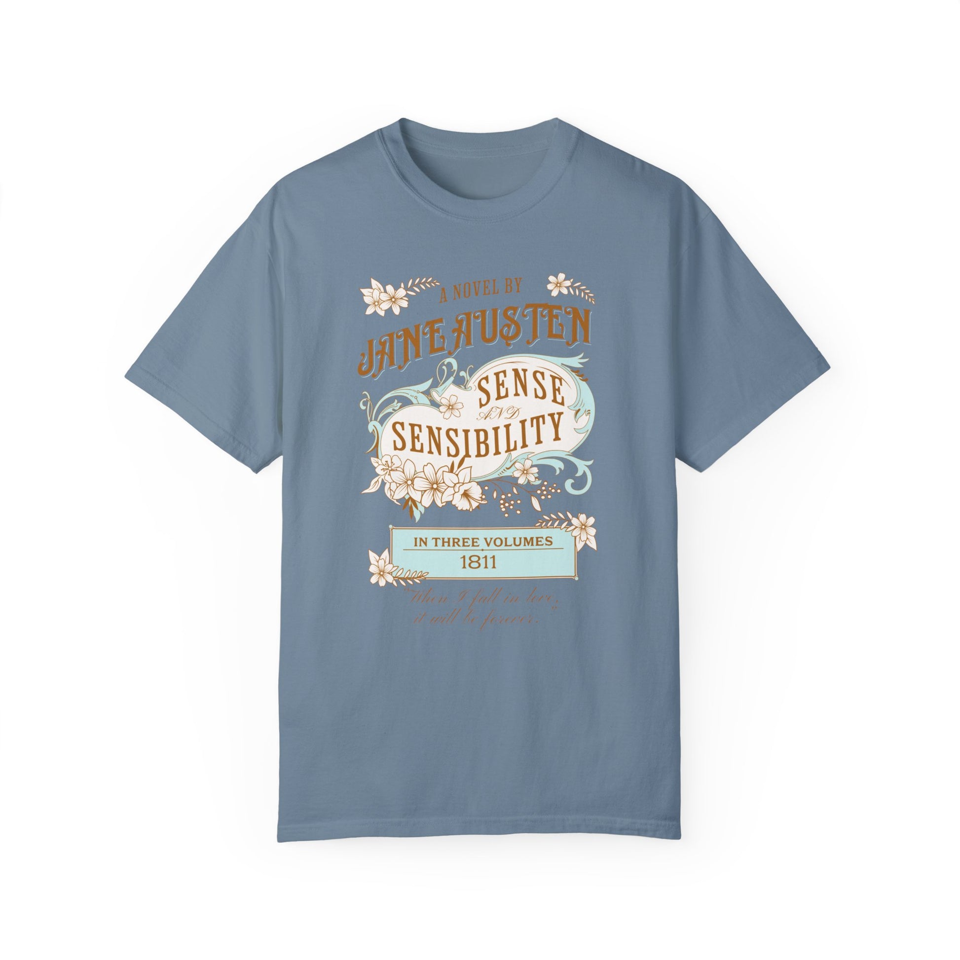 Sense and Sensibility Jane Austen Fan Gift For Historical Romance Reader T-Shirt Printify Ice Blue S