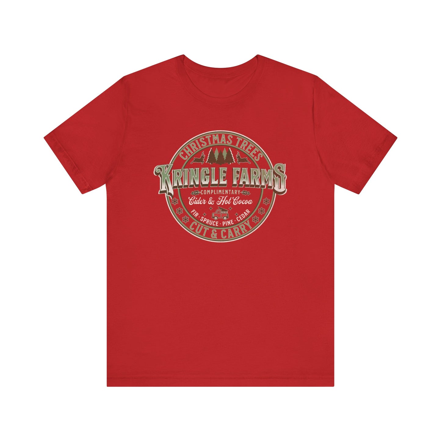Christmas Tree Farm Shirt, Family Holiday Tradition Tree Cutting Shirt, Family Christmas Vacation Shirts, Christmas Tree Decorating Shirts T-Shirt Printify Red XS