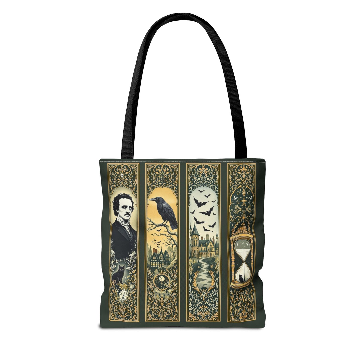 Edgar Allan Poe Tote Bag Gothic Literary Gift for Book Lover Dark Academia Macabre Accessory Halloween Tote Fall School Bag for Poetember Bags Printify