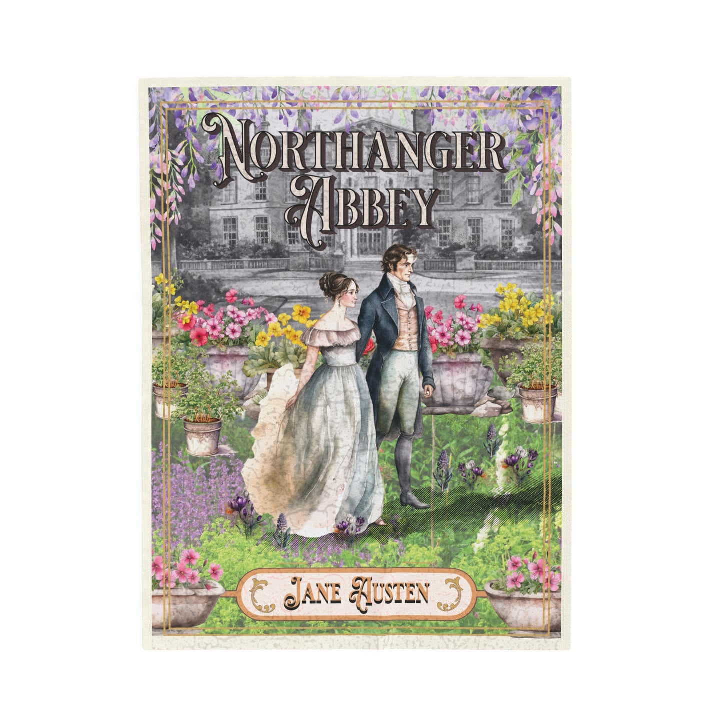 Jane Austen Plush Throw Blanket, Northanger Abbey Historical Romance Gift, Bookish Literary Jane Austen Fan Art Gift, Gift for Her, Bookclub All Over Prints Printify 30" × 40"