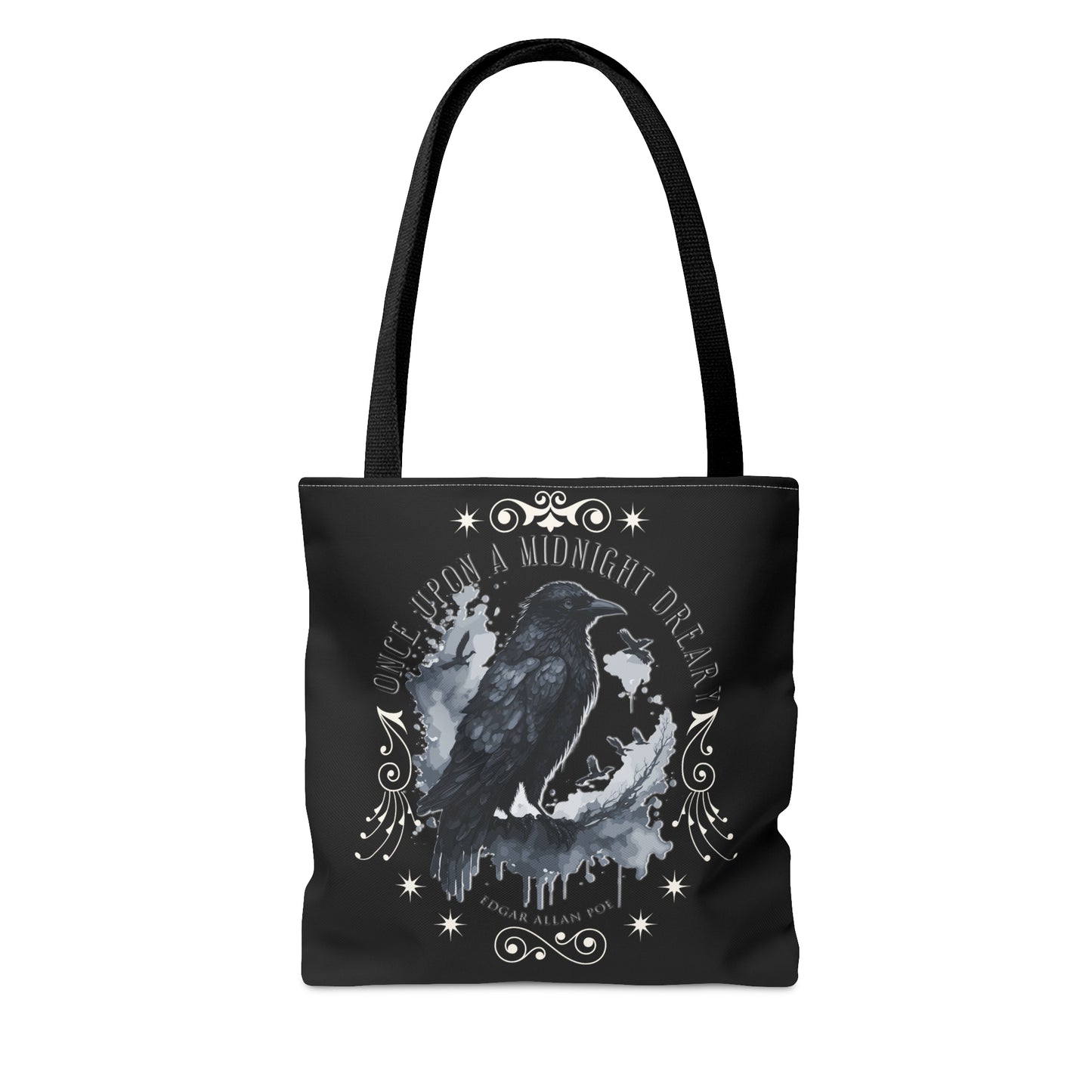 Edgar Allan Poe Tote Bag, The Raven Vintage Poetry Lover Shoulder Bag, Dark Academia, Literary, Bookish, Bookclub Gift, Fall Autumn Gift Bags Printify