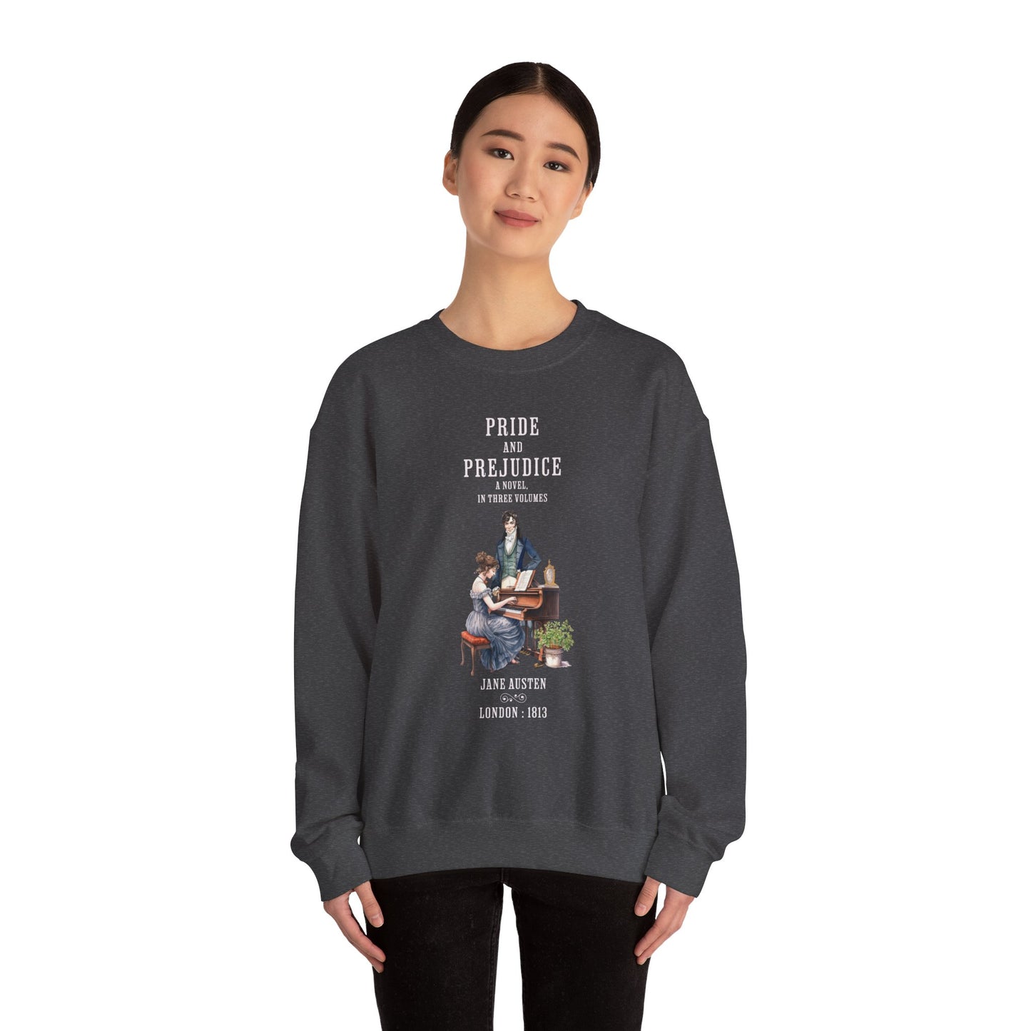 Jane Austen Sweatshirt, Pride & Prejudice Historical Romance Sweater, Bookish Literary Jane Austen Fan Art Gift for Her, Bookclub Shirt Sweatshirt Printify