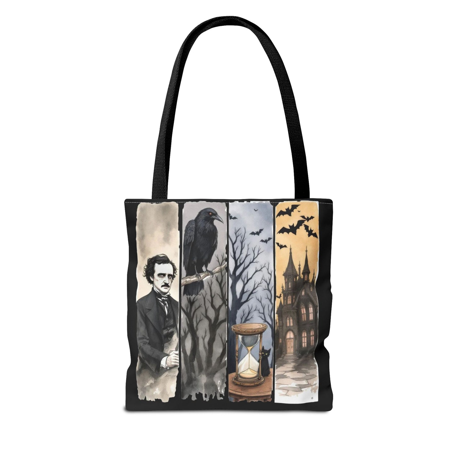 Edgar Allan Poe Tote Bag Gothic Literary Gift for Book Lover Dark Academia Macabre Accessory Halloween Tote Fall School Bag for Poetember Bags Printify
