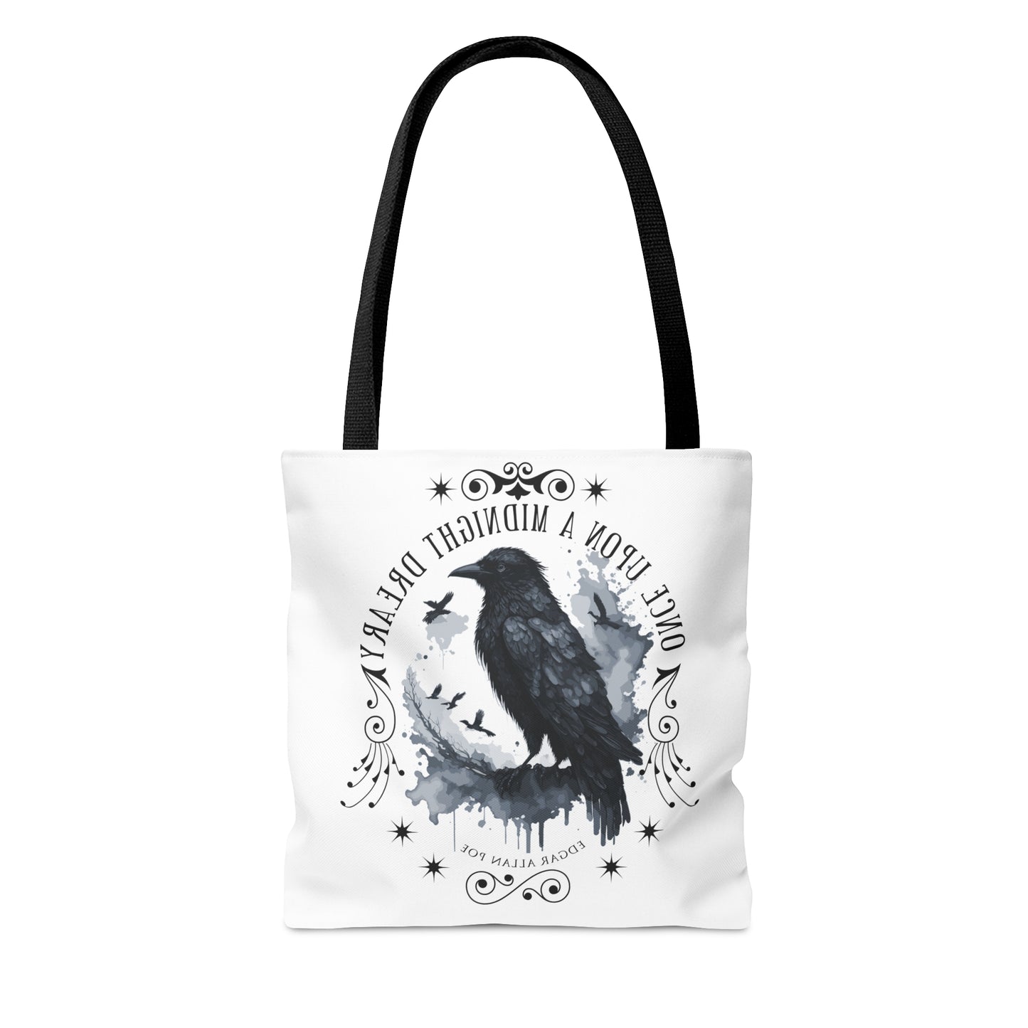 Edgar Allan Poe Tote Bag, The Raven Vintage Poetry Lover Shoulder Bag, Dark Academia, Literary, Bookish, Bookclub Gift, Fall Autumn Gift Bags Printify