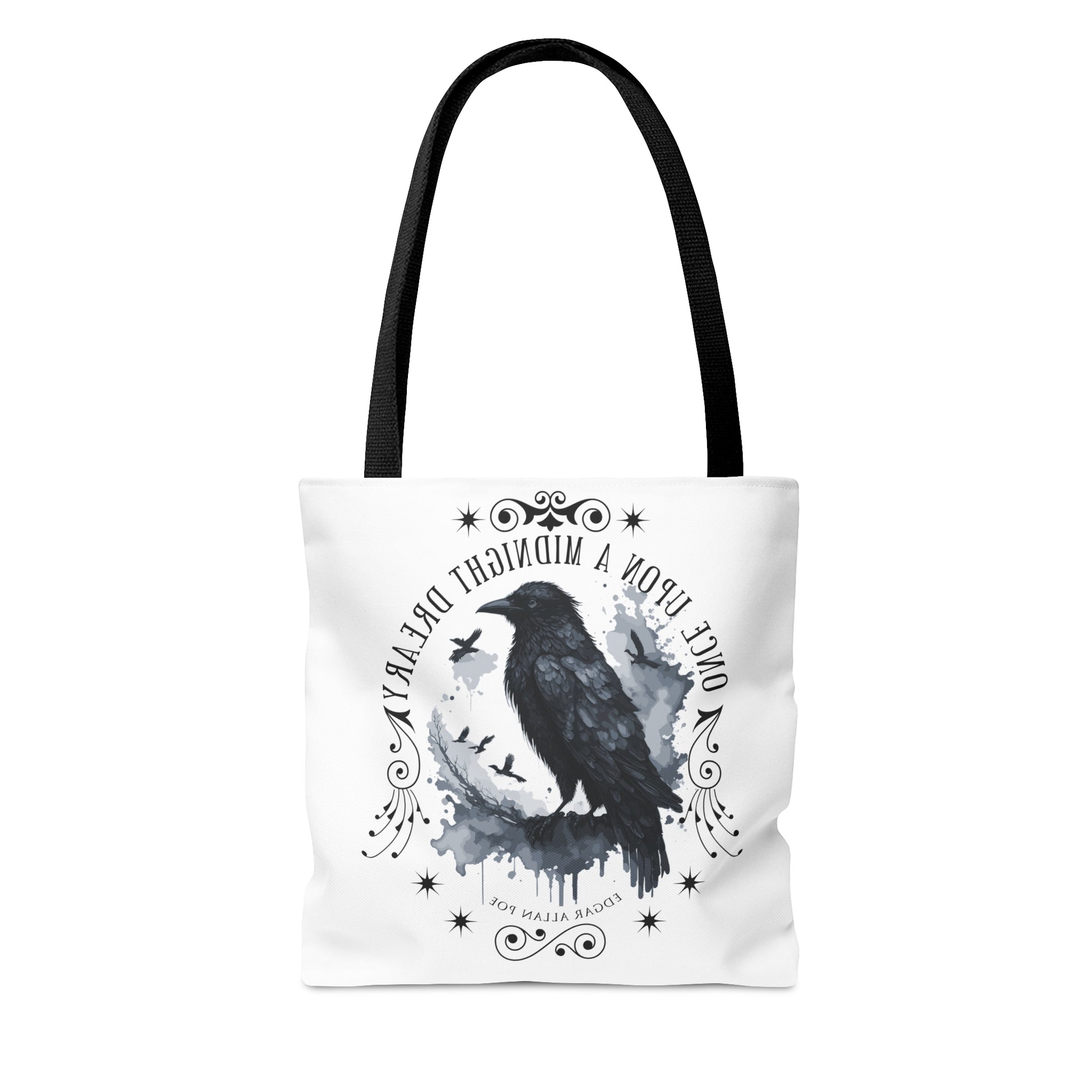 Edgar Allan Poe Tote Bag, The Raven Vintage Poetry Lover Shoulder Bag, Dark Academia, Literary, Bookish, Bookclub Gift, Fall Autumn Gift Bags Printify