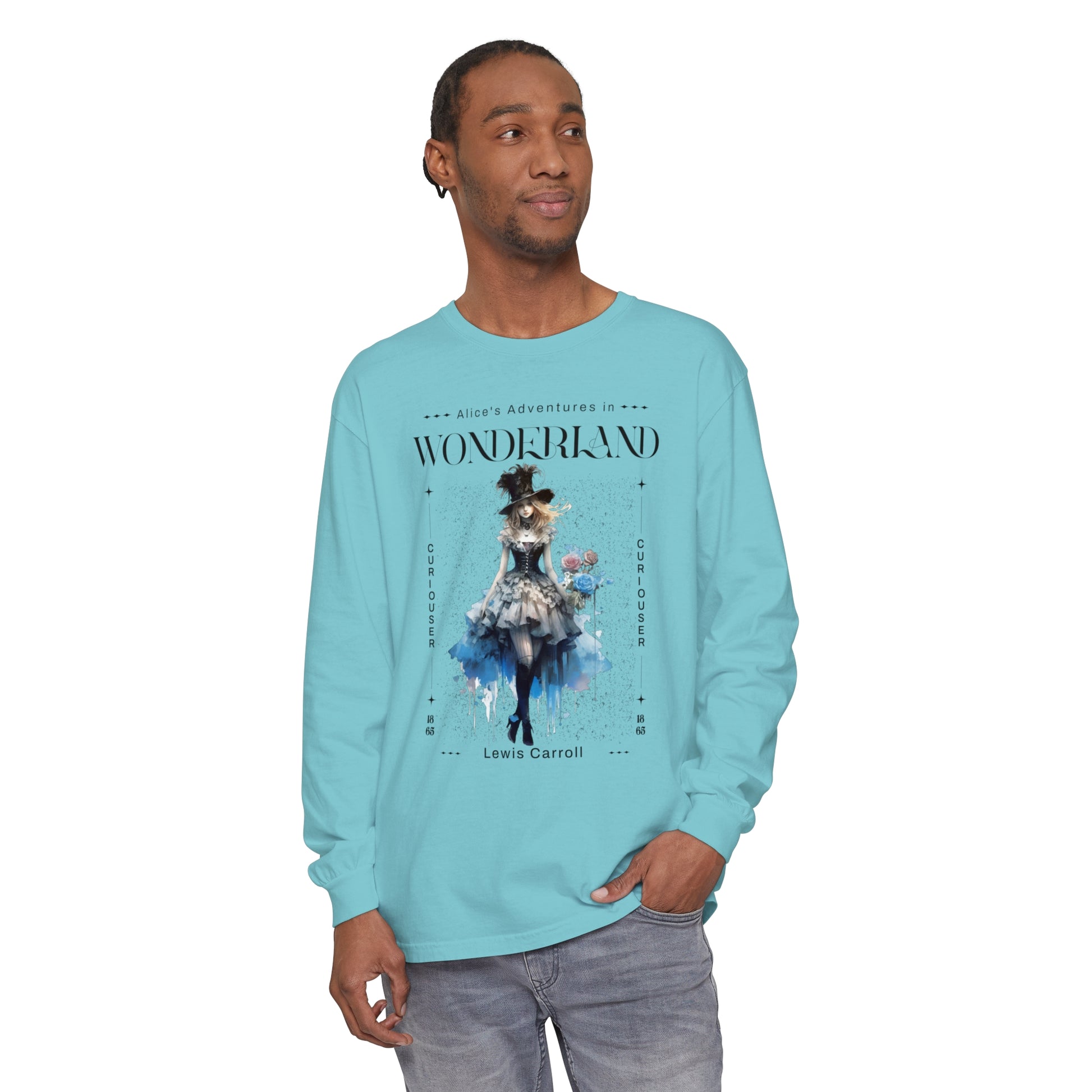 Alice In Wonderland Long Sleeve Shirt, Lewis Carroll Whimsigoth Streetwear Academia TShirt, Mad Hatter's Tea Party Tee Bookish Booktok Gift Long-sleeve Printify