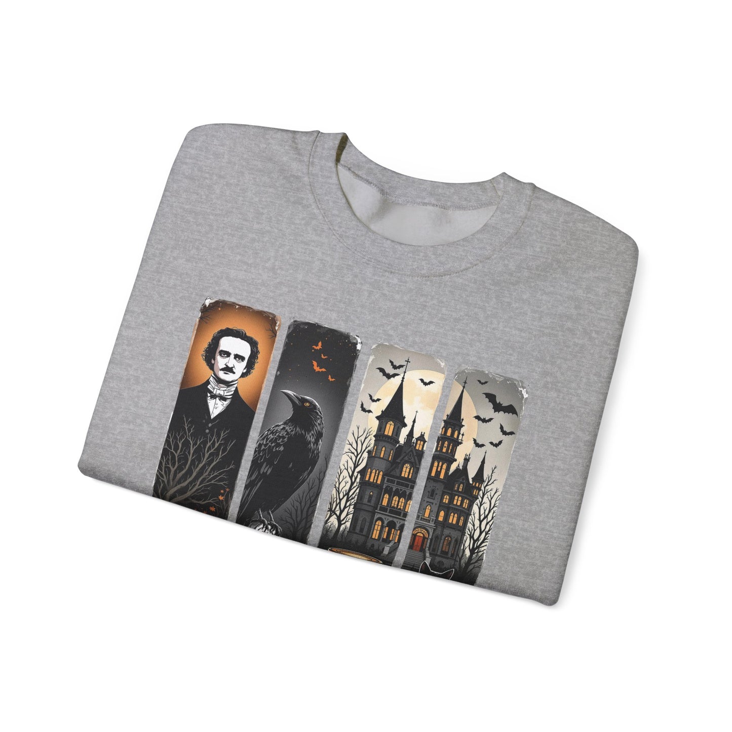 Edgar Allan Poe Sweatshirt The Raven Nevermore Gothic Horror Sweater Dark Academia Macabre Halloween Gift for Book Lovers Birthday Christmas