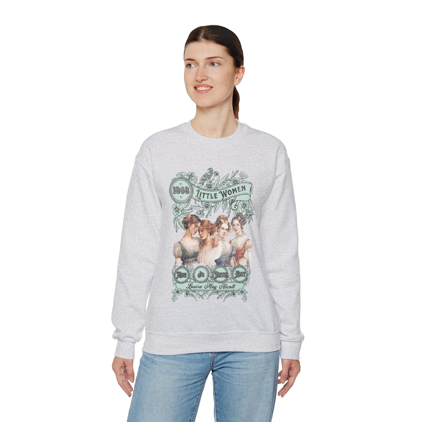 Little Women Sweatshirt, Louisa May Alcott Historical Romance Sweater, Bookish Literary Fan Art Gift, Gift for Her, Bookclub Crewneck Shirt Sweatshirt Printify