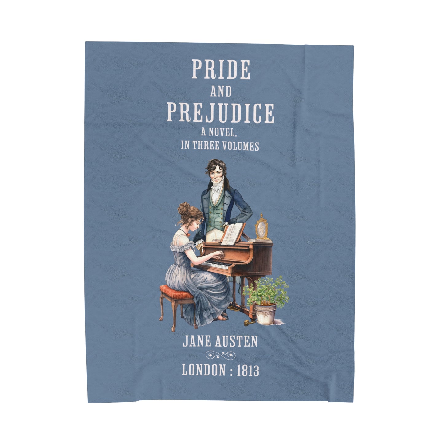 Jane Austen Plush Throw Blanket, Pride And Prejudice Historical Romance Gift, Bookish Literary Jane Austen Fan Art, Gift for Her, Bookclub All Over Prints Printify 60" × 80"