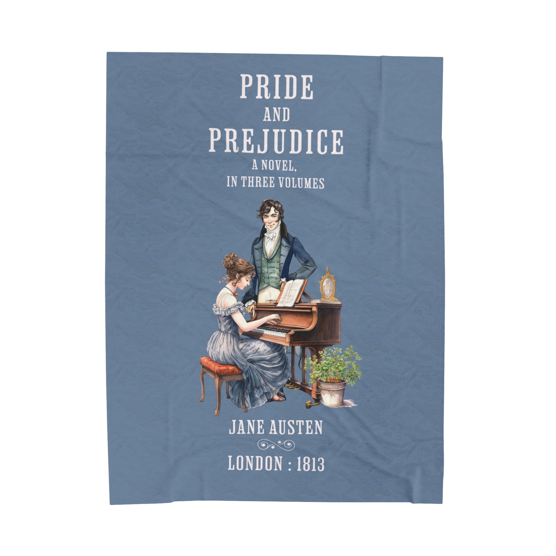 Jane Austen Plush Throw Blanket, Pride And Prejudice Historical Romance Gift, Bookish Literary Jane Austen Fan Art, Gift for Her, Bookclub All Over Prints Printify 60" × 80"