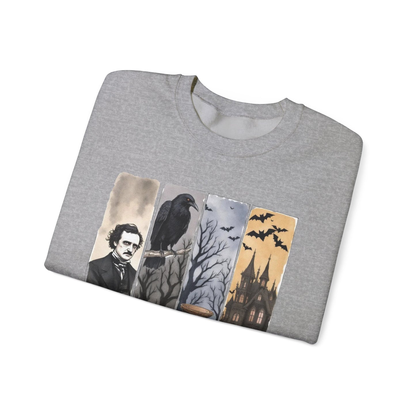 Edgar Allan Poe Sweatshirt The Raven Nevermore Gothic Horror Sweater Dark Academia Macabre Halloween Gift for Book Lovers Birthday Christmas