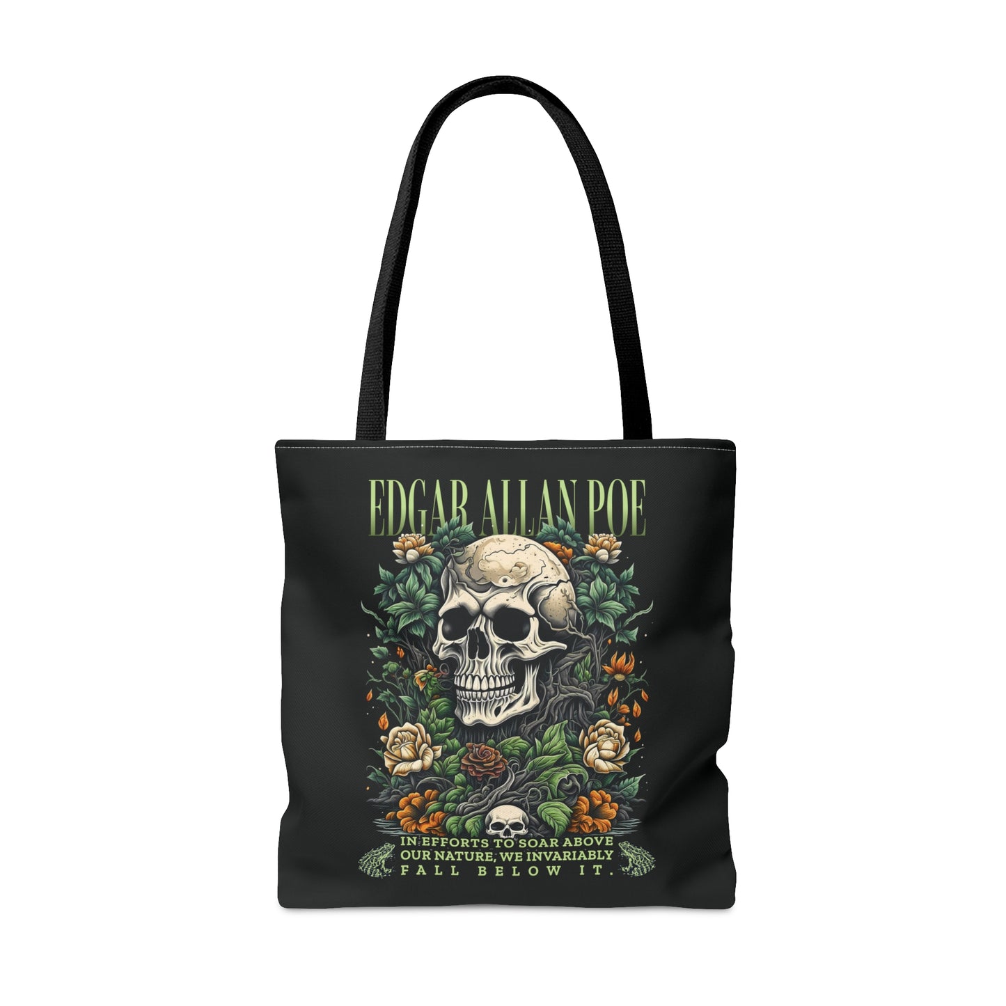 Edgar Allan Poe Tote Bag, Vintage Gothic, Grunge Shoulder Bag, Book, Library, Grocery, Travel Bag, Dark Academia, Bookish, Bookclub Gift, Bags Printify