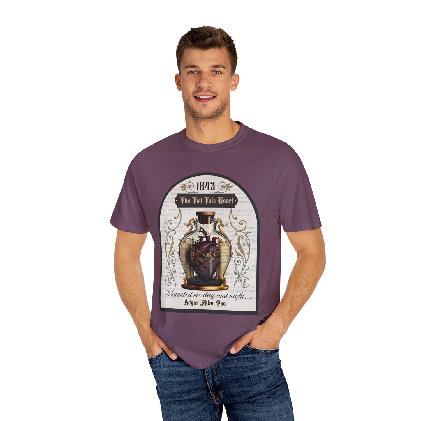 Edgar Allan Poe Shirt, The Tell Tale Heart Tee, Book, Reading Lover Shirt, Halloween, Gothic, Light Academia Gifts, Comfort Colours TShirt T-Shirt Printify