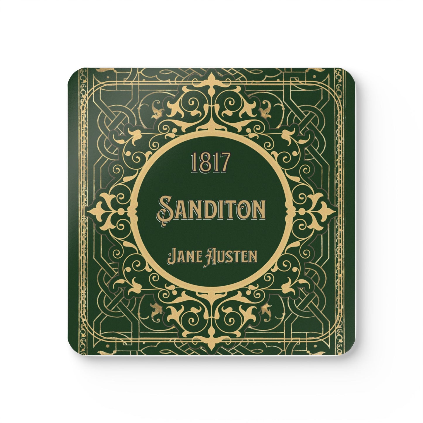 Jane Austen Coffee Mug Coasters, Sanditon Historical Romance Home Decor Bookish Bookclub Literary Set of 4 Fan Art Gifts Home Decor Printify