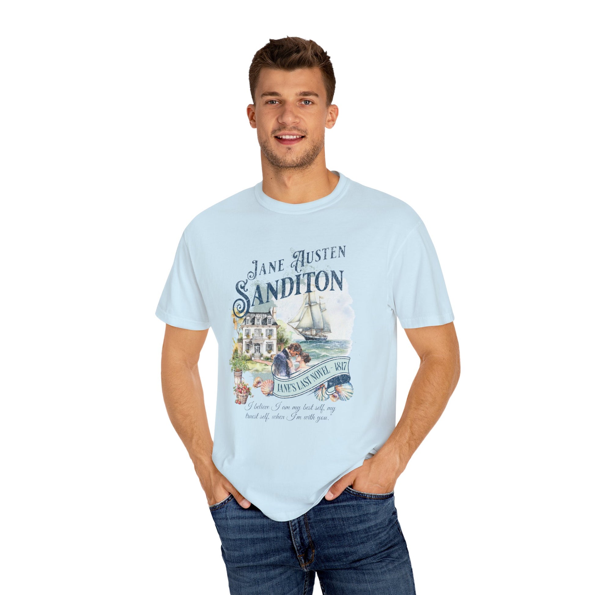 Sanditon Jane Austen Fan T-Shirt Historical Romance Reader Gift T-Shirt Printify