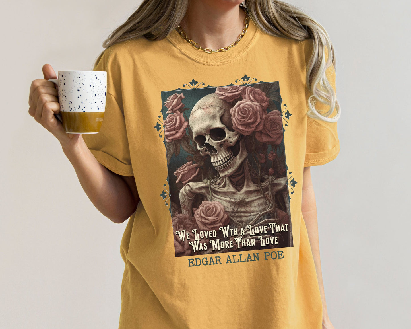 Edgar Allan Poe T-Shirt, Annabel-Lee Novel Vintage Book, Reading Lover Shirt, Halloween, Gothic, Light Academia Gift, Comfort Colours TShirt T-Shirt Printify