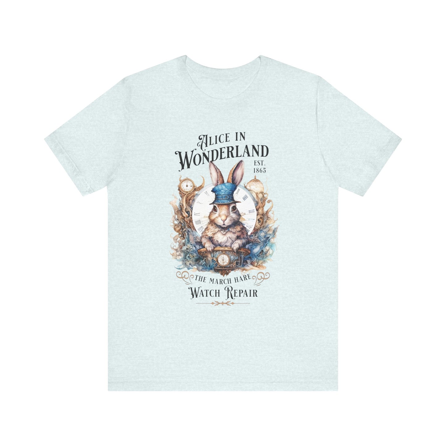 3001 Unisex Jersey Short Sleeve Tee Alice in Wonderland T-Shirt Printify Heather Ice Blue S