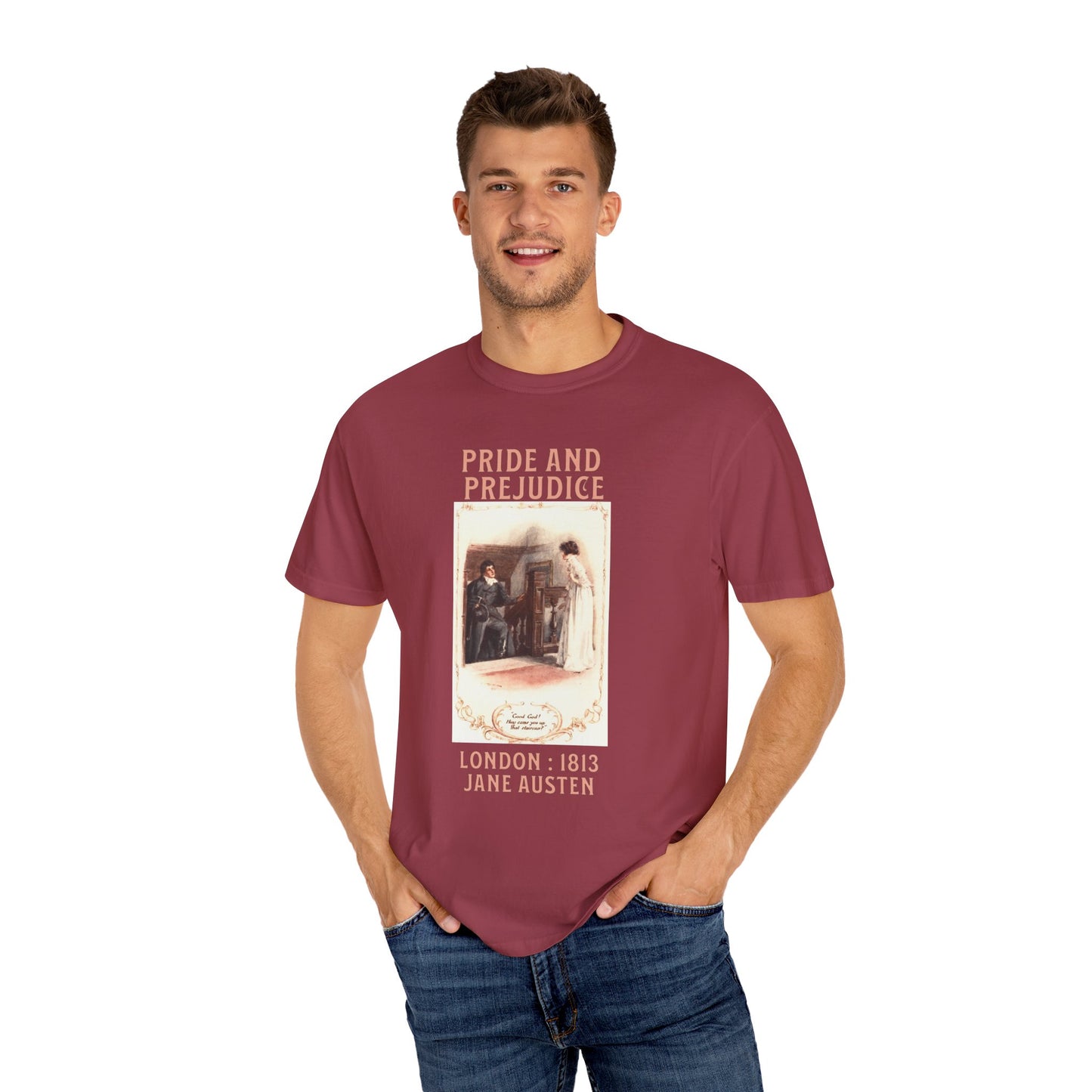 Jane Austen Comfort Colors TShirt, Pride & Prejudice Historical Romance, Bookish Literary Jane Austen Fan Art, Gift for Her Bookclub Tee T-Shirt Printify