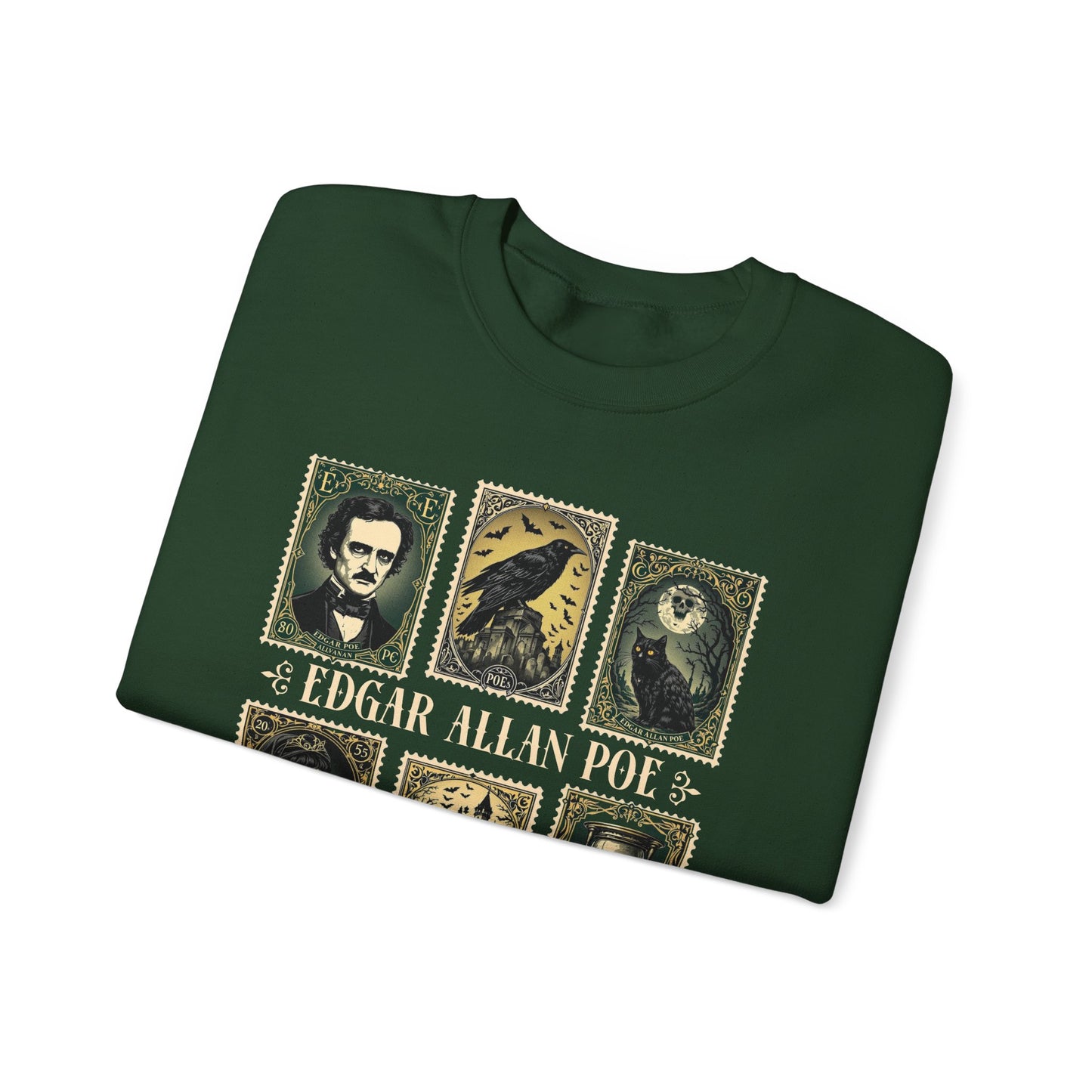 Edgar Allan Poe Sweatshirt The Raven Nevermore Gothic Horror Sweater Dark Academia Macabre Halloween Gift for Book Lovers Birthday Christmas