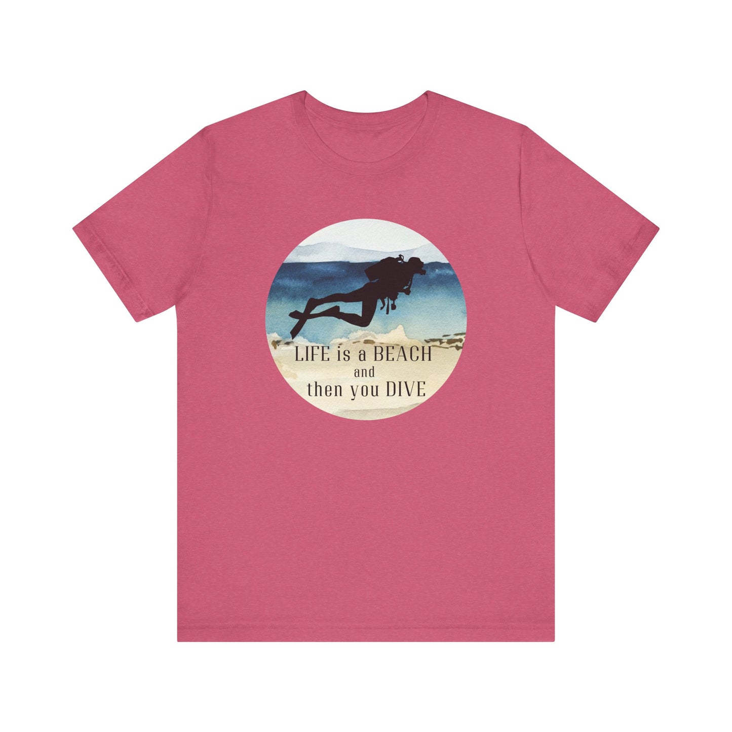 Scuba Diving Gift, Scuba Diving Shirt, Scuba Diver Gift, Scuba Lover Gift, Ocean Lover TShirt Gifts For Scuba Divers, Water Fun Tee, Snorke T-Shirt Printify Heather Raspberry XS