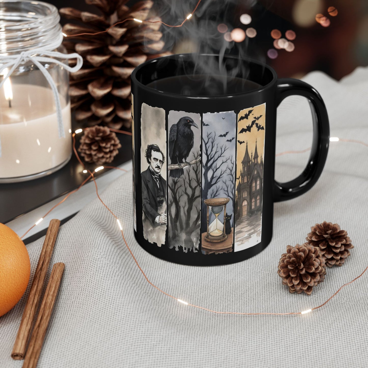 Edgar Allan Poe Mug Gothic Literary Gift For Book Lover Dark Academia Macabre Fall Coffee Cup Halloween Poetember Party Gift For Bookclub Mug Printify