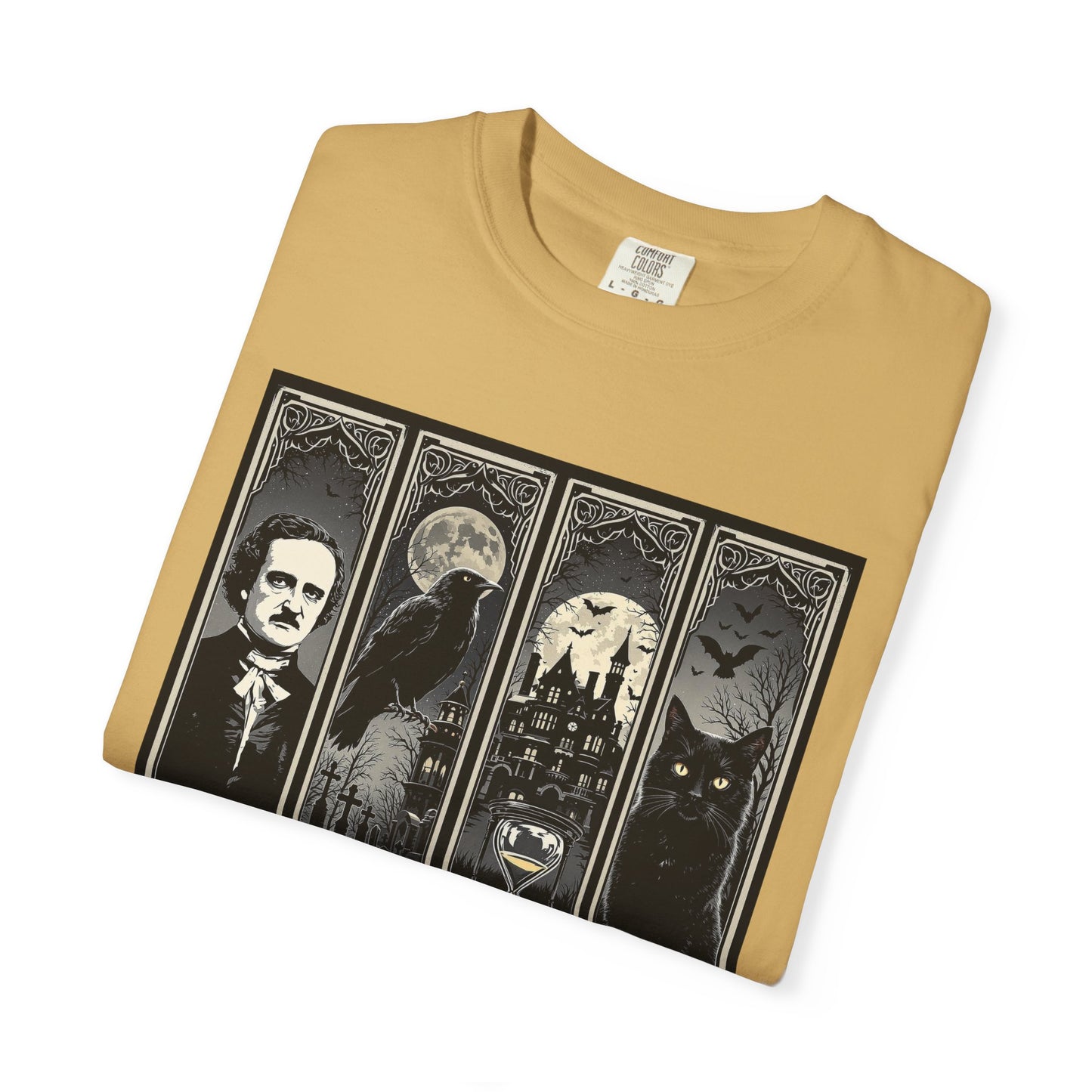 Edgar Allan Poe T-Shirt Gothic Graphic Tee The Raven Nevermore Quote Horror Literature Shirt Dark Academia Aesthetic Halloween Party Gift T-Shirt Printify