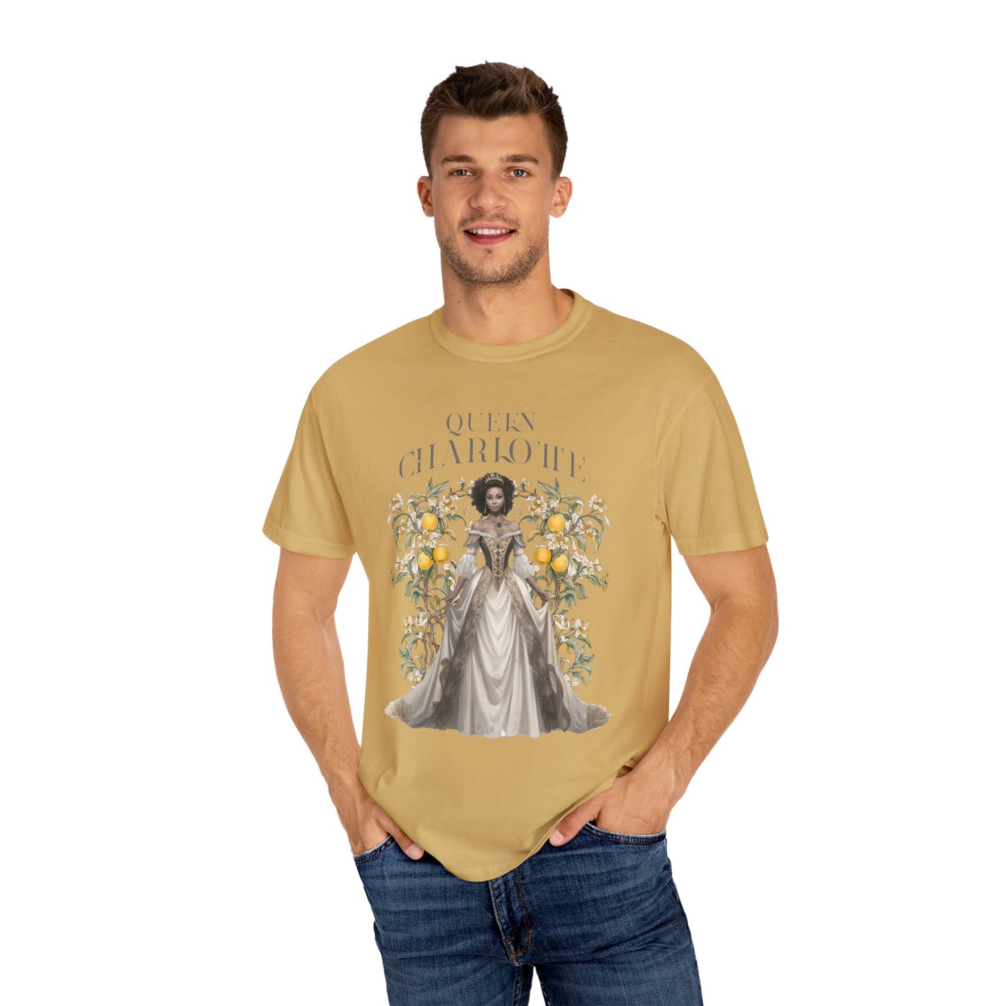 Queen Charlotte T-Shirt Literary Regency Period Tee Historical Drama Series Watching Spilling The Tea Theme Gift for Her Birthday Christmas T-Shirt Printify