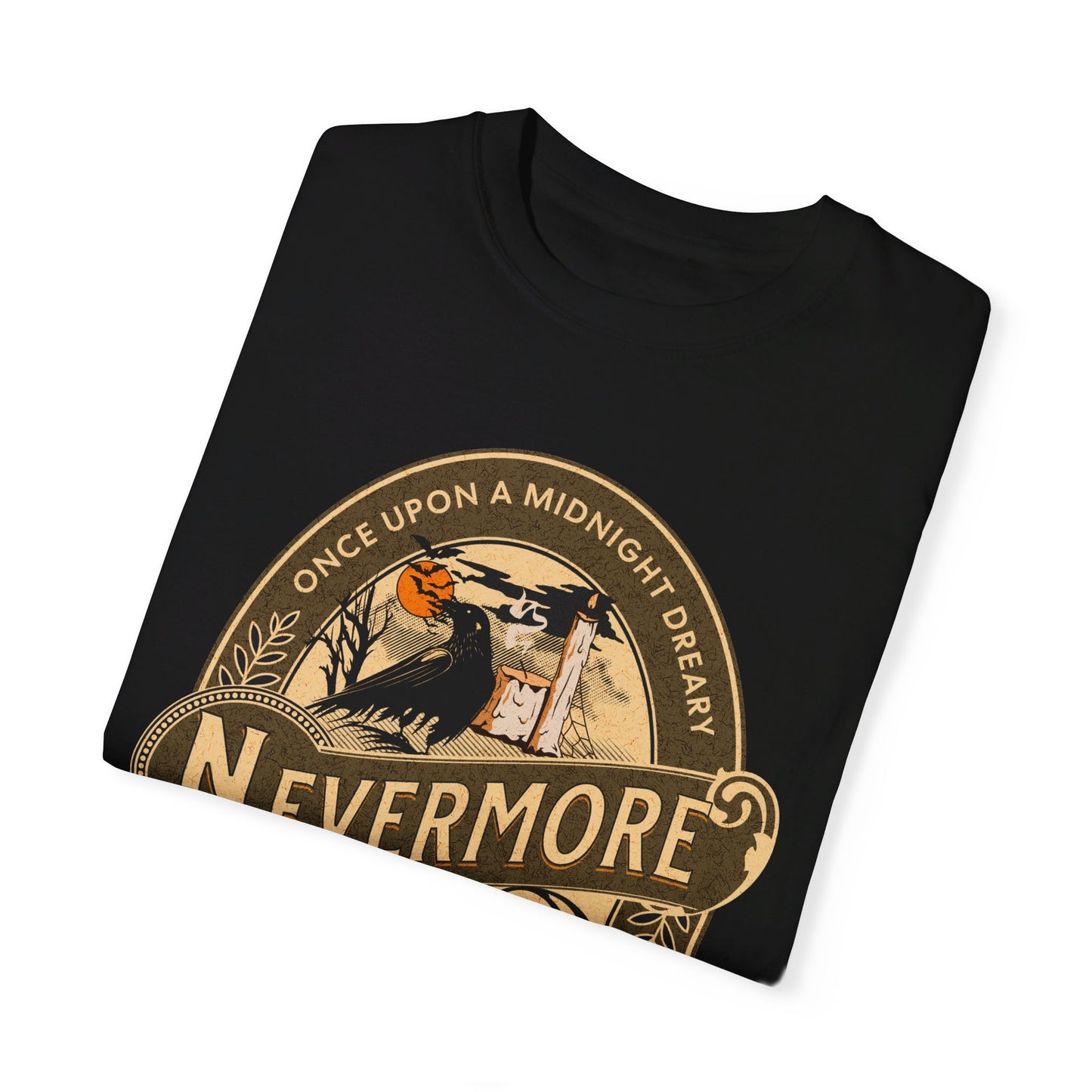 Edgar Allan Poe Shirt, Nevermore The Raven Tee, Book, Reading Lover Shirt, Halloween, Gothic, Light Academia Gifts, Comfort Colours TShirt T-Shirt Printify