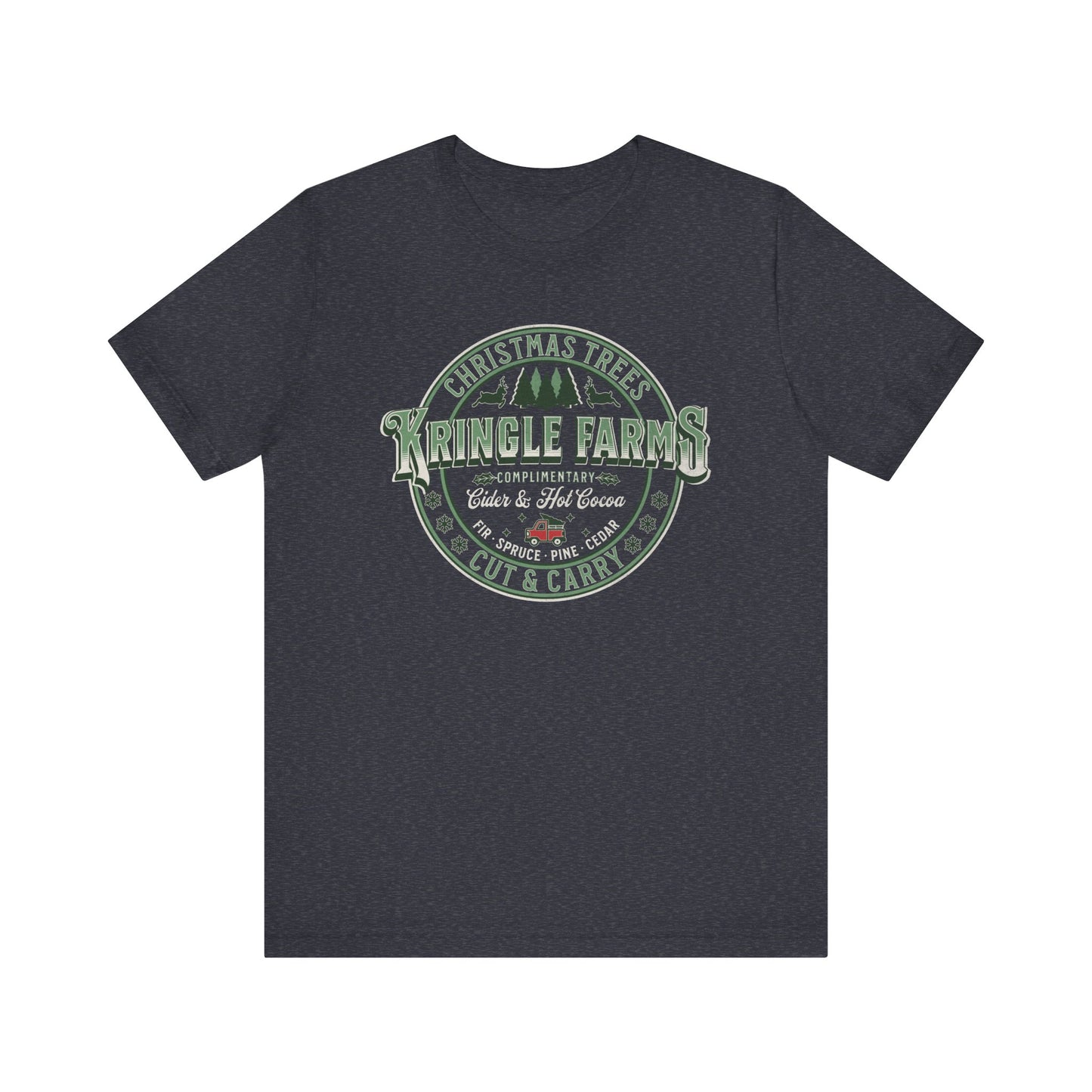 Christmas Tree Farm Shirt, Family Holiday Tradition Tree Cutting Shirt, Family Christmas Vacation Shirts, Christmas Tree Decorating Shirts T-Shirt Printify Heather Navy XS
