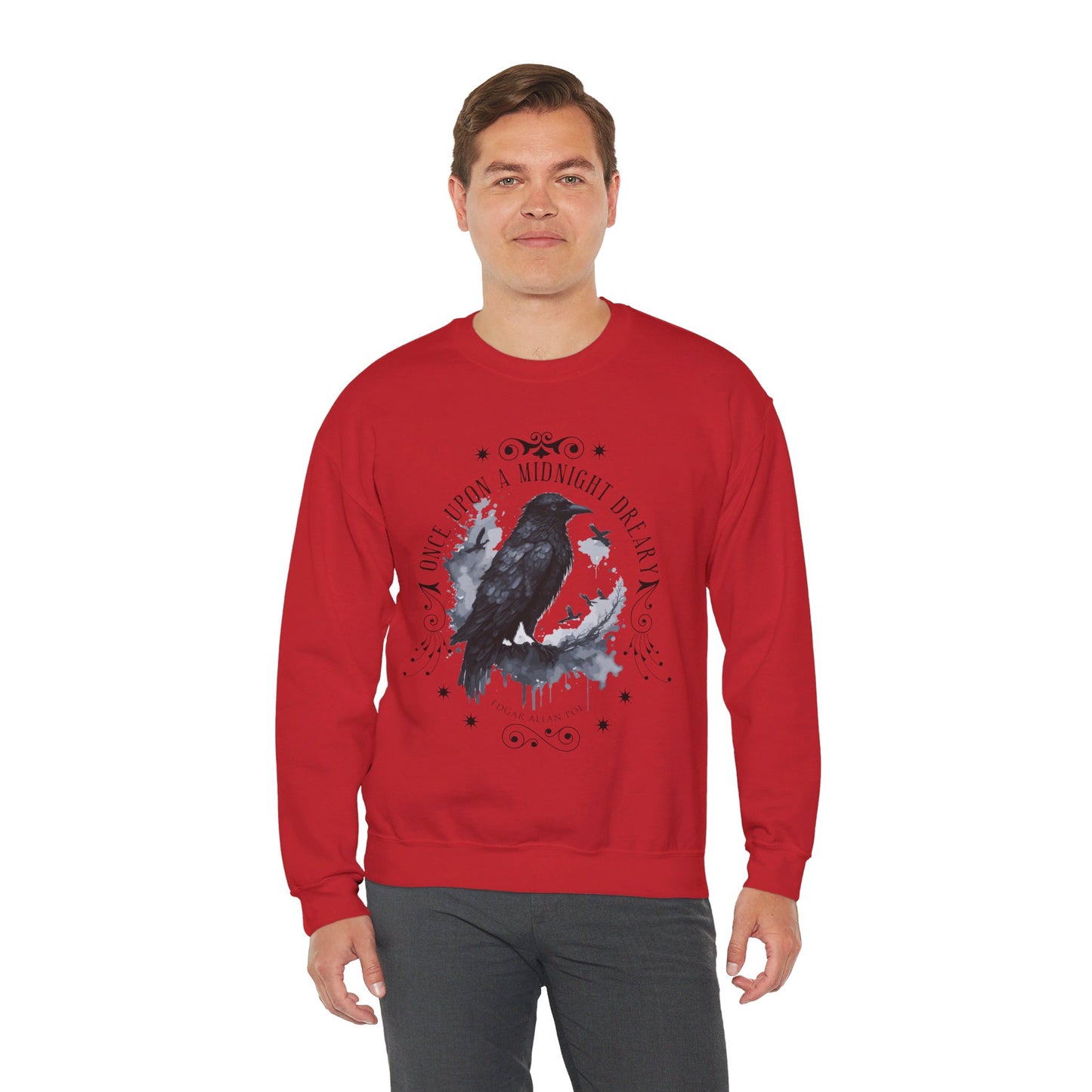 Edgar Allan Poe, The Raven Sweatshirt, Poet, Poetry Lover Sweater, Book Lover, Haunting Gothic Gift, Light, Dark Academia, Horror Movie Top Sweatshirt Printify